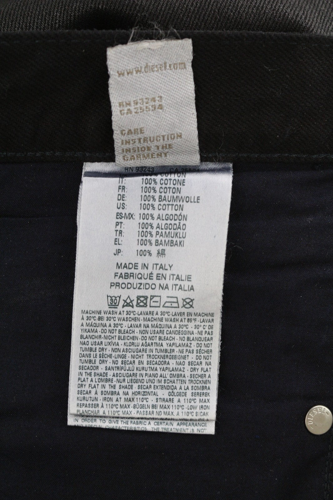 DIESEL Belthy 0856E Women's Jeans W28/L32 Straight Slim Low Waist Dark RRP250