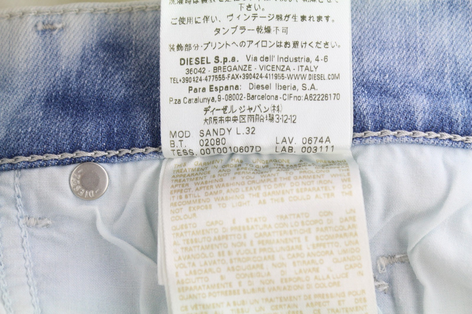 DIESEL D.N.A Sandy 0674A Women's Jeans W26/L32 Slim Straight Stretch Blue RRP190