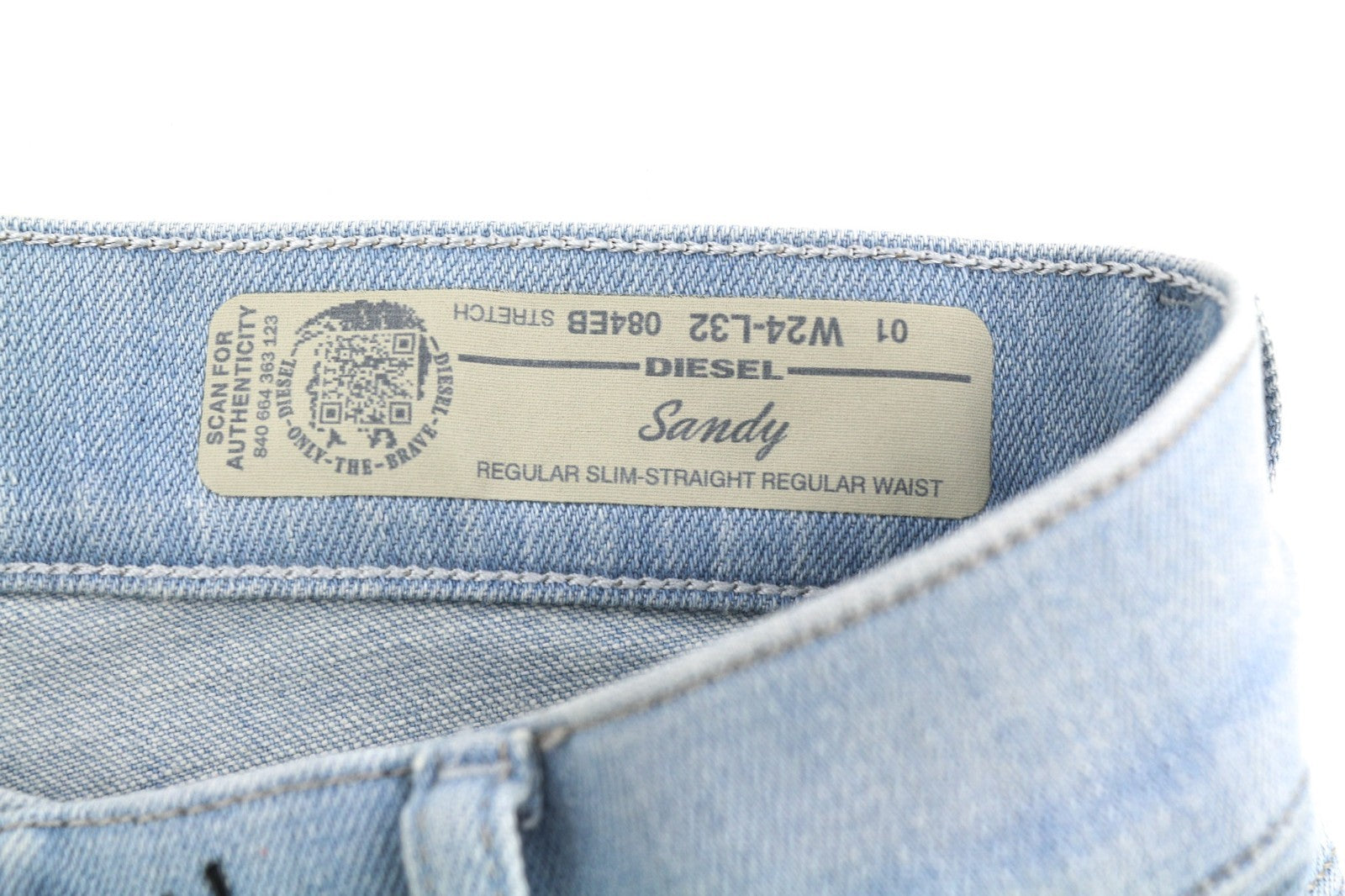 DIESEL Sandy 084EB Women's Jeans W24/L32 Slim Straight Regular Waist Blue Denim