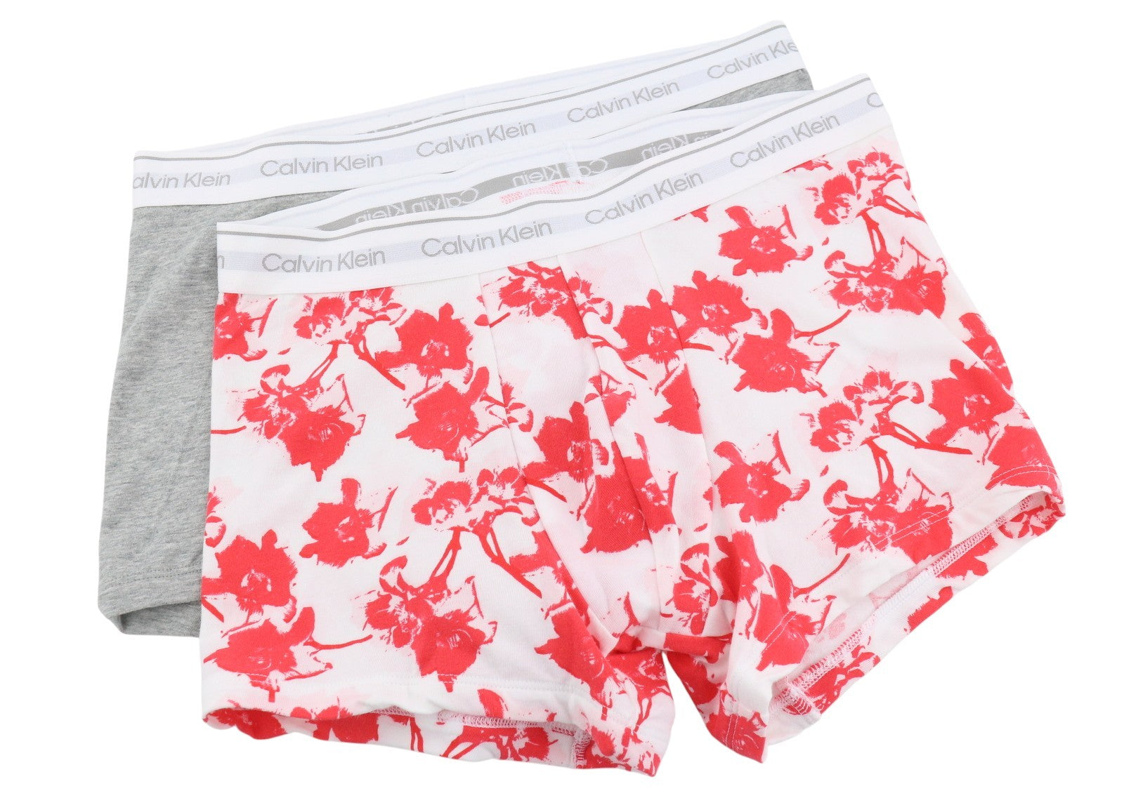 CALVIN KLEIN 2PK Trunk Men Underwear S Cotton Stretch Elastic Waist Patterned