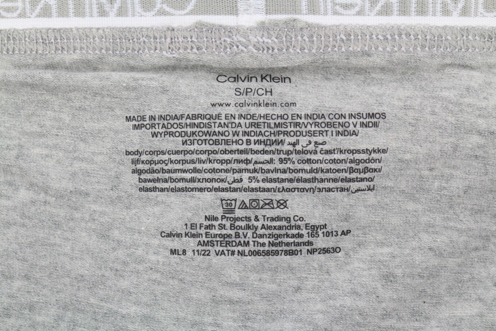 CALVIN KLEIN 2PK Trunk Men Underwear S Cotton Stretch Elastic Waist Patterned