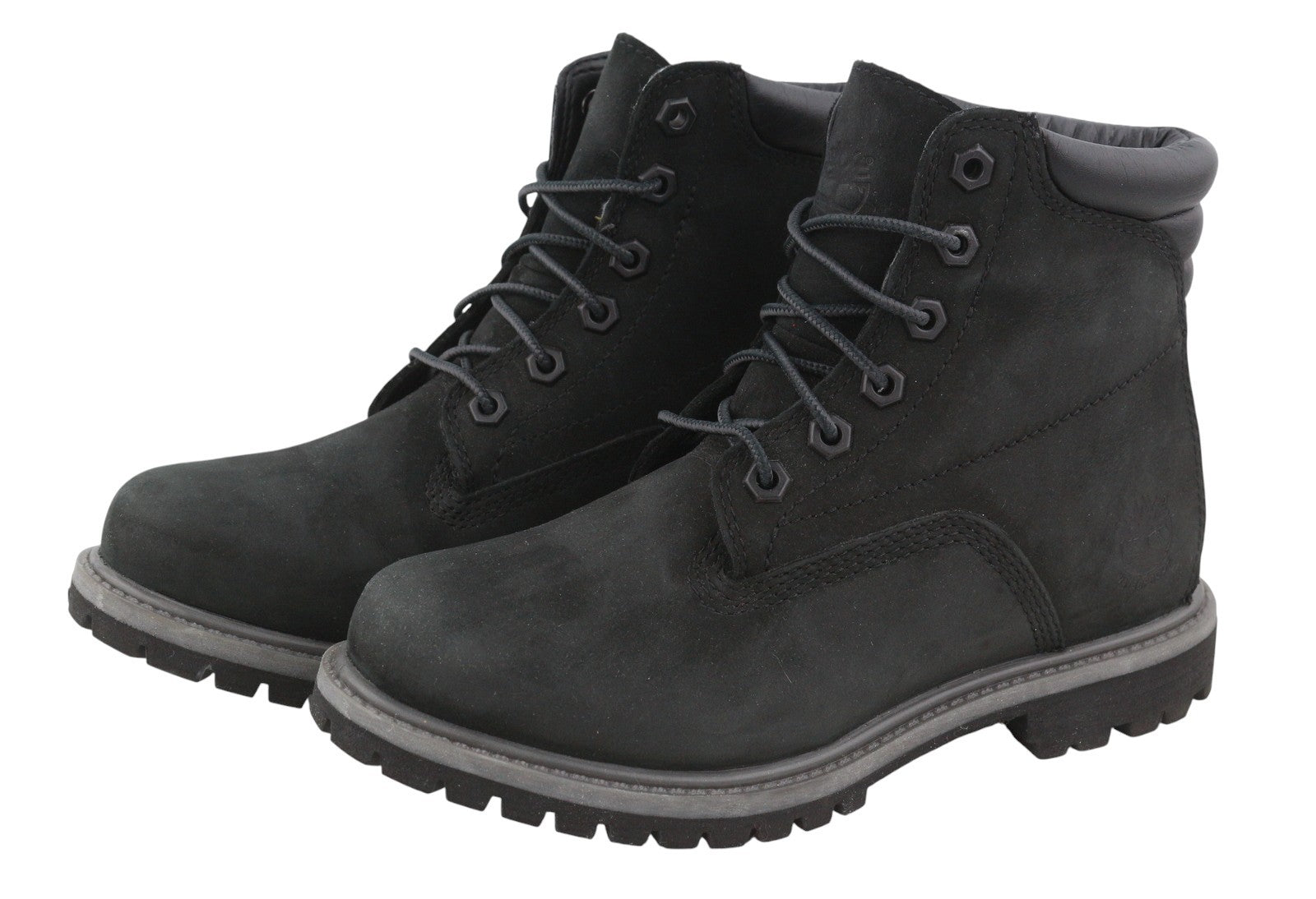 TIMBERLAND A17VM Women Boots EU37/37.5 Black Leather Waterproof Ortholite Laced