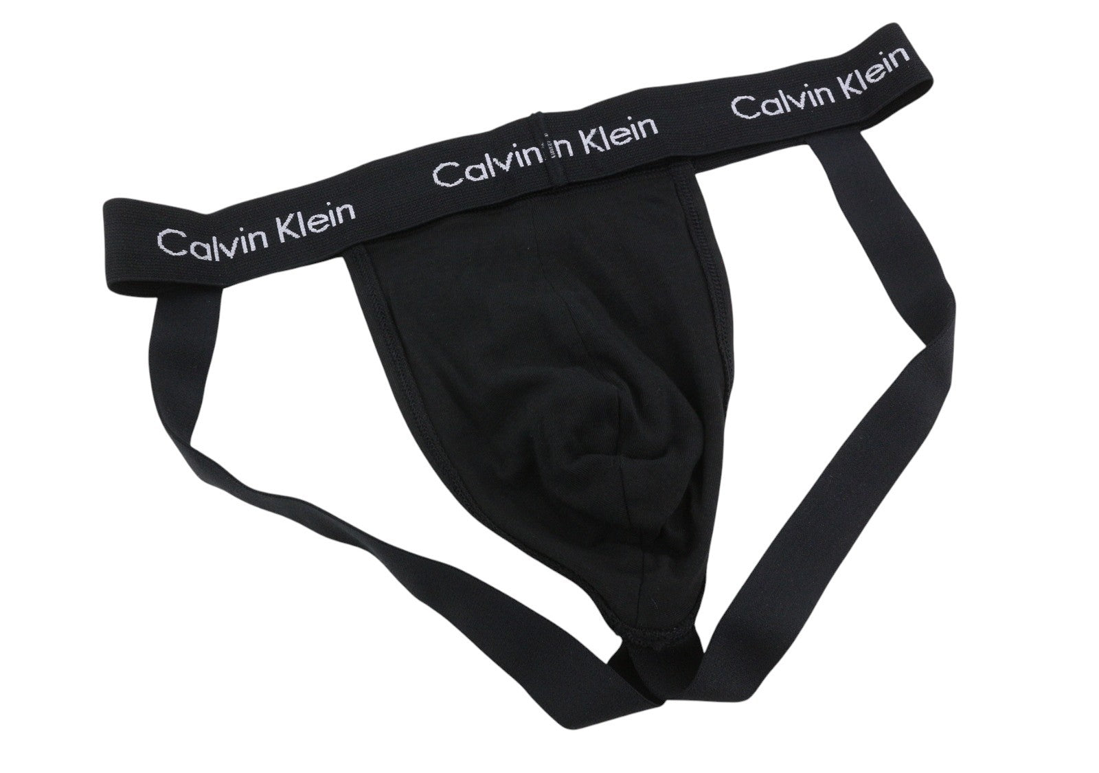 CALVIN KLEIN B-Rouge Tawny Jockstrap Black Men Underwear M Cotton Stretch 3 Pc