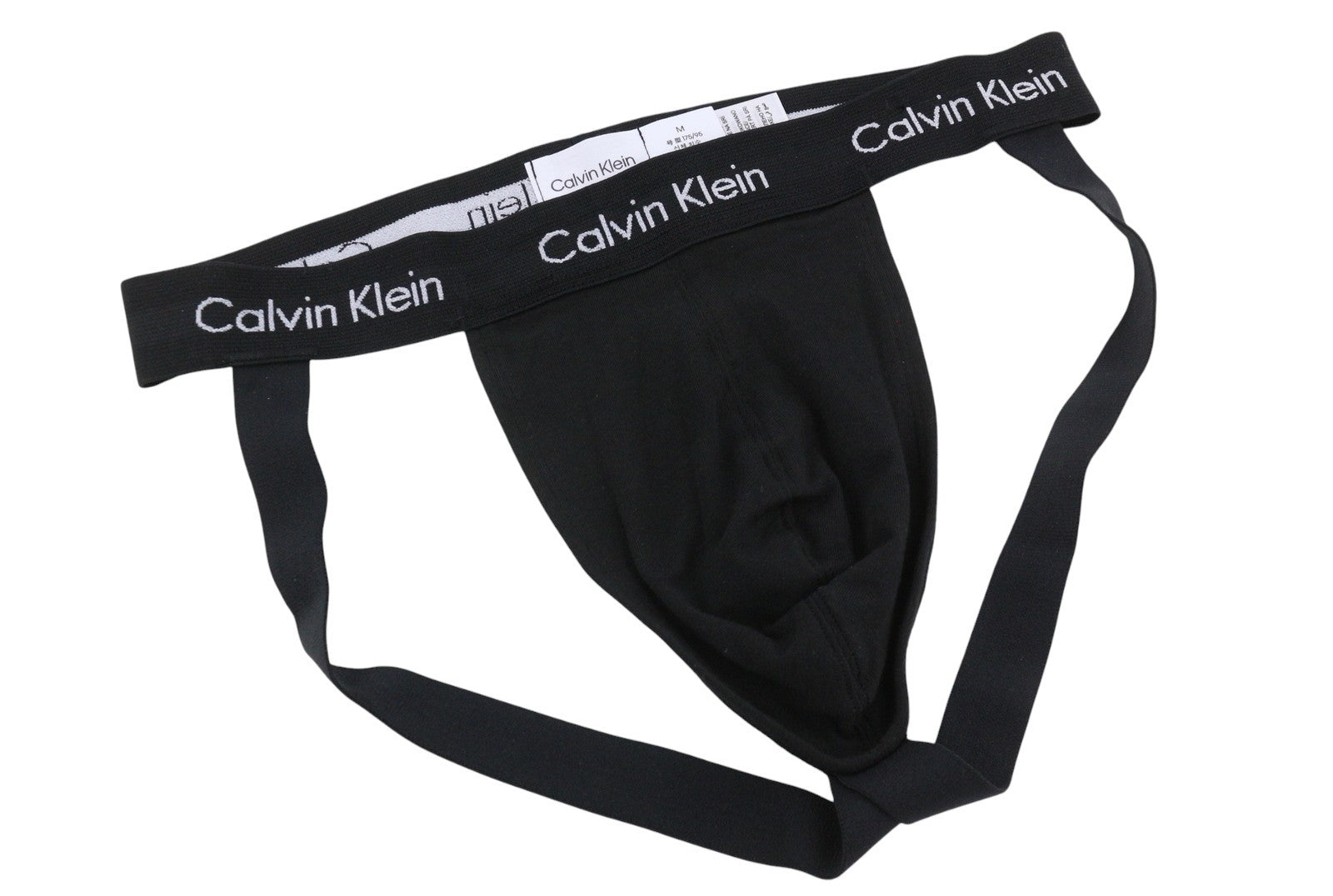 CALVIN KLEIN B-Rouge Tawny Jockstrap Black Men Underwear M Cotton Stretch 3 Pc