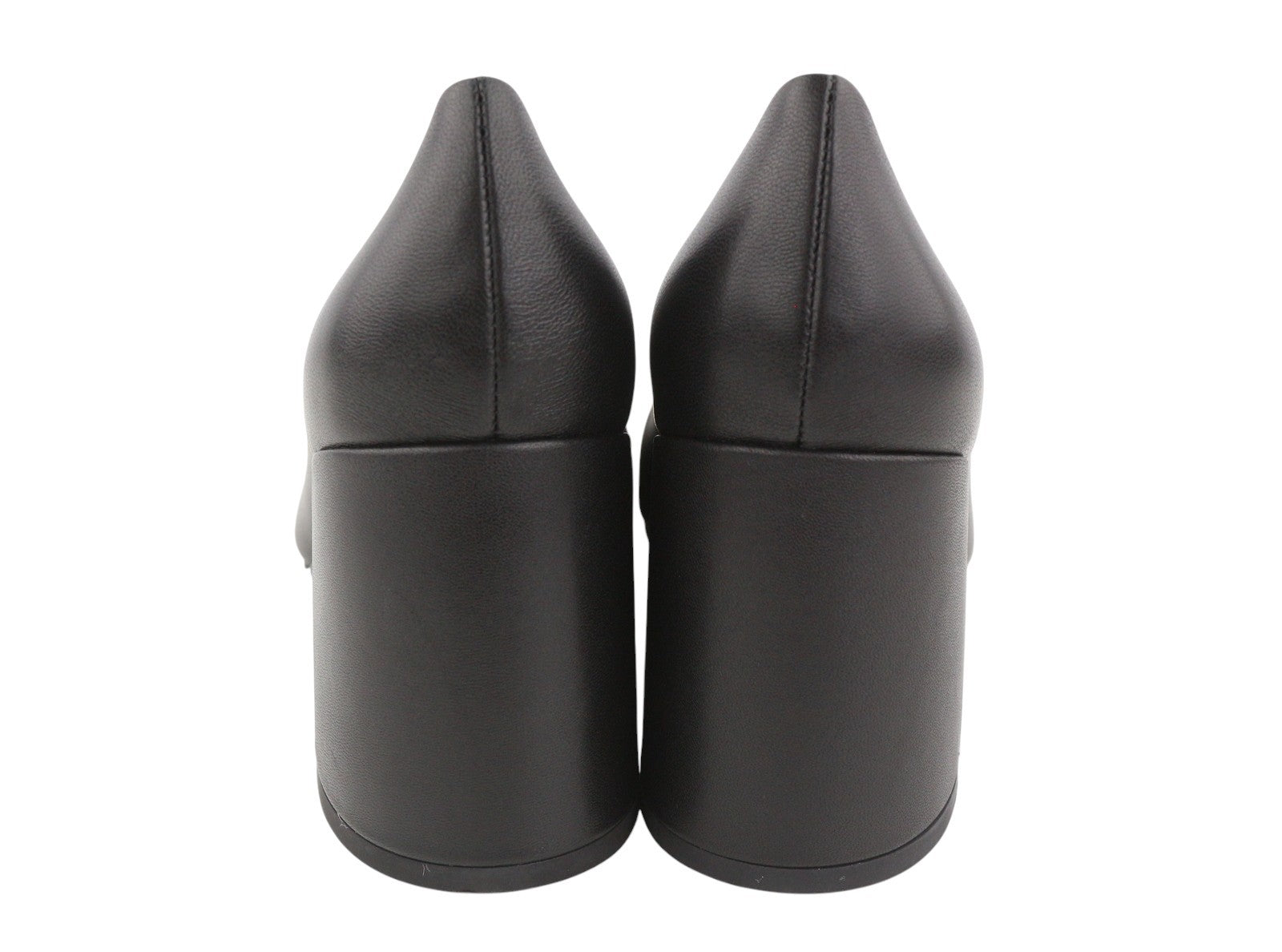 BIBI LOU Dennis Women Heels EU39 Black Leather Square Gold Tone Details Pumps