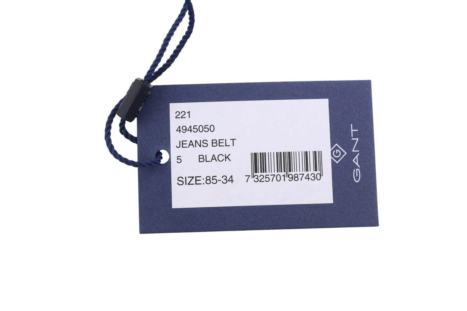 GANT Women Belt 85 CM Black Leather Silver Tone Buckle Logo Casual