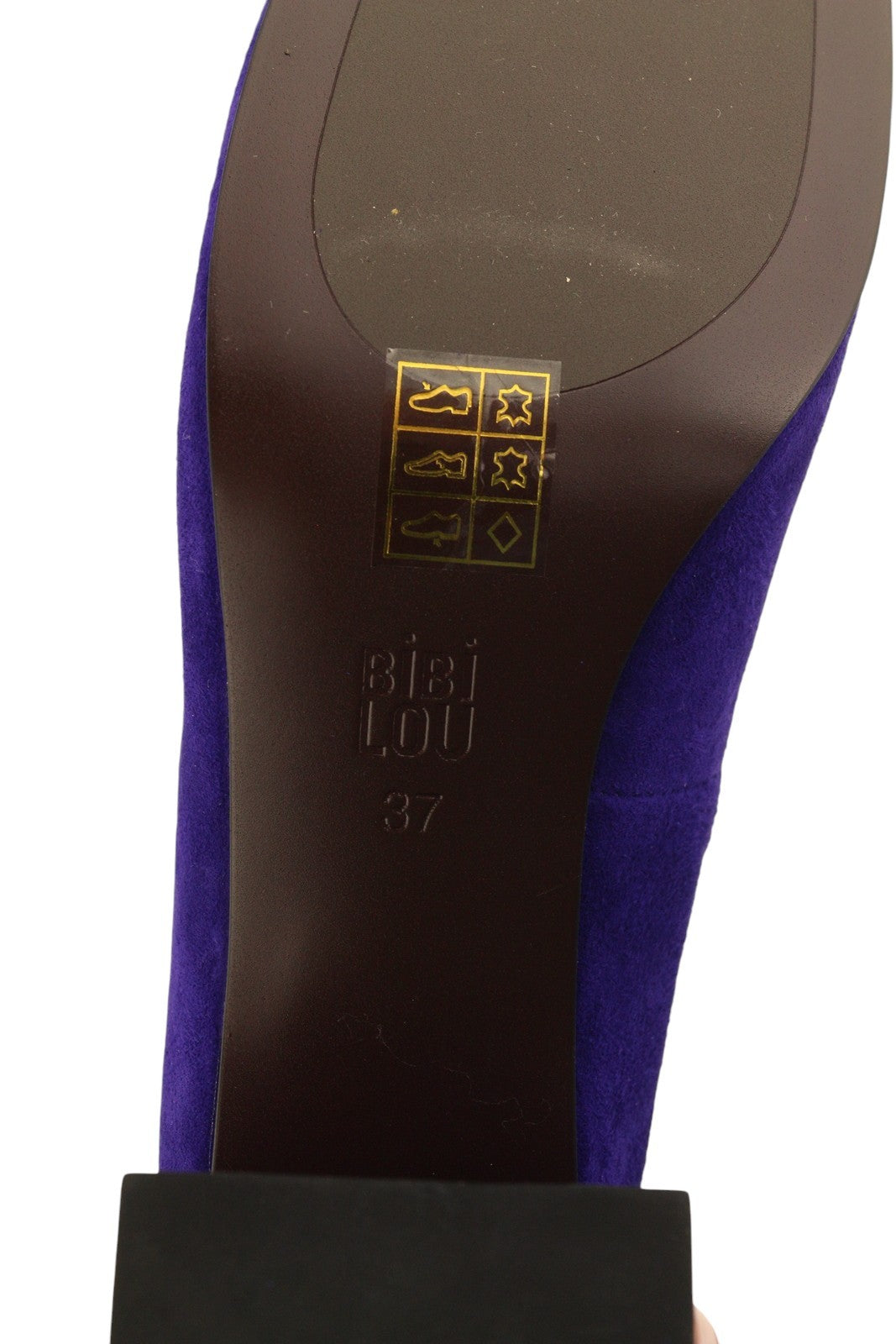 BIBI LOU Valencia Women Heels EU37 Blue Suede Leather Square Pumps RRP159