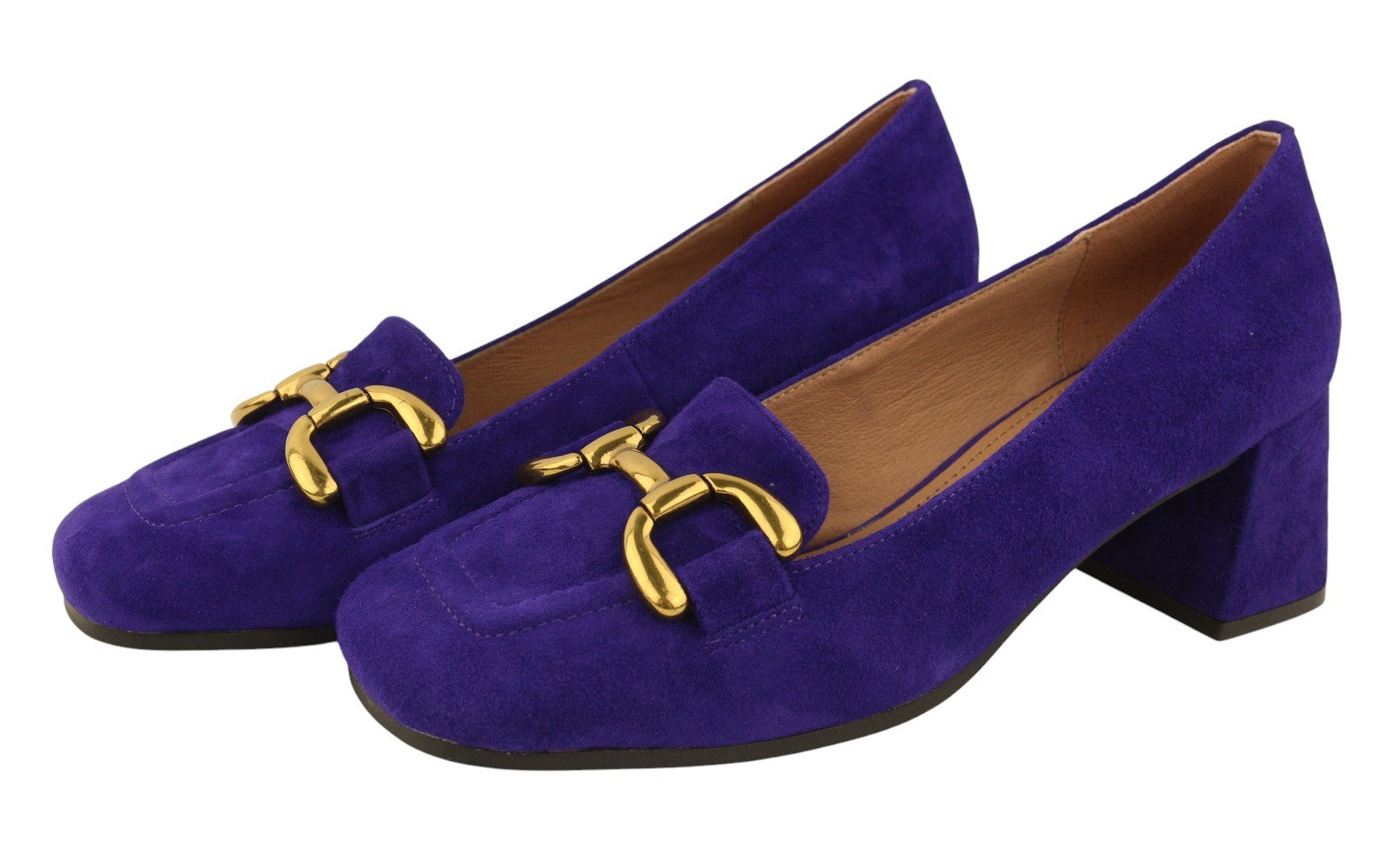 BIBI LOU Valencia Women Heels EU37 Blue Suede Leather Square Pumps RRP159