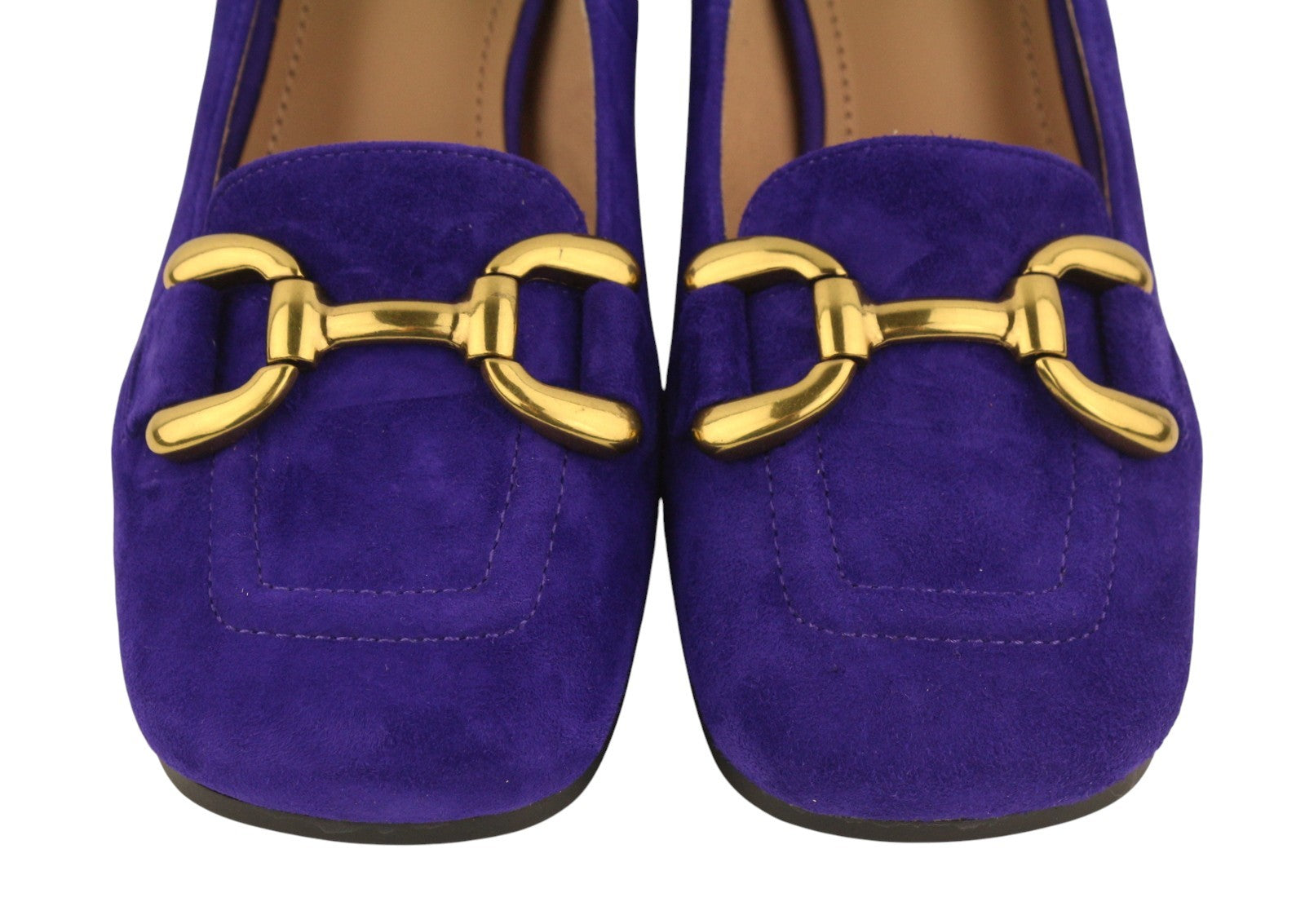 BIBI LOU Valencia Women Heels EU37 Blue Suede Leather Square Pumps RRP159