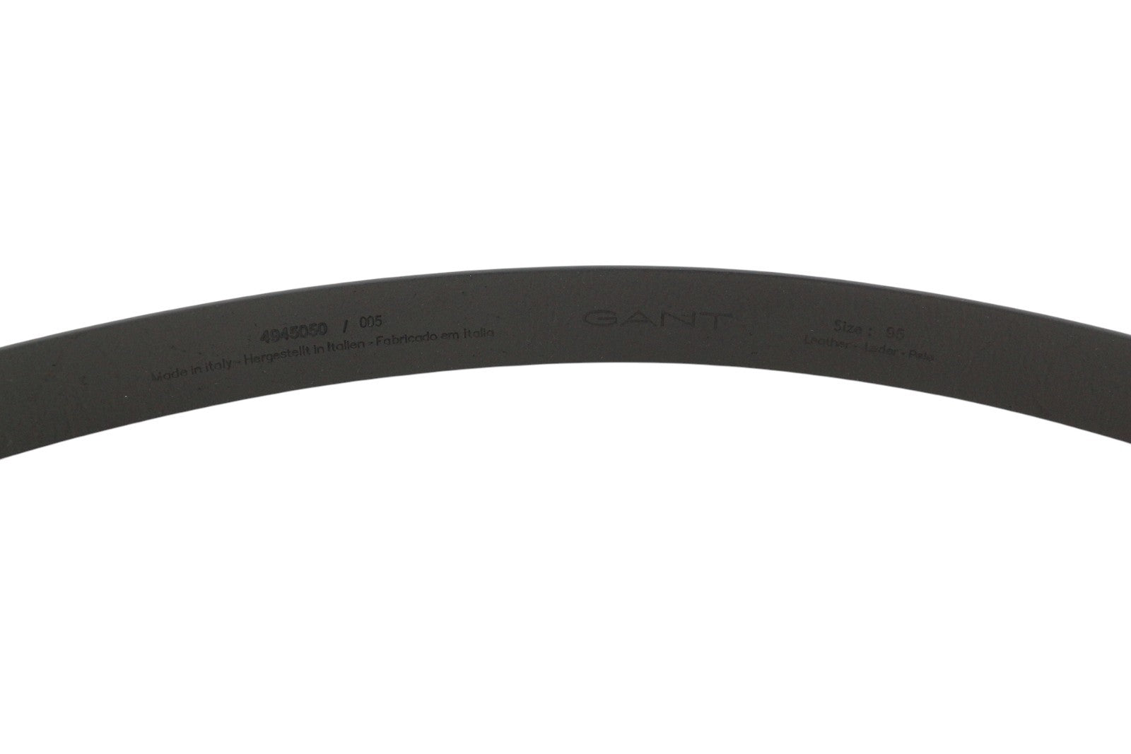 GANT Women Belt 95 CM Black Leather Silver Tone Buckle Logo Casual