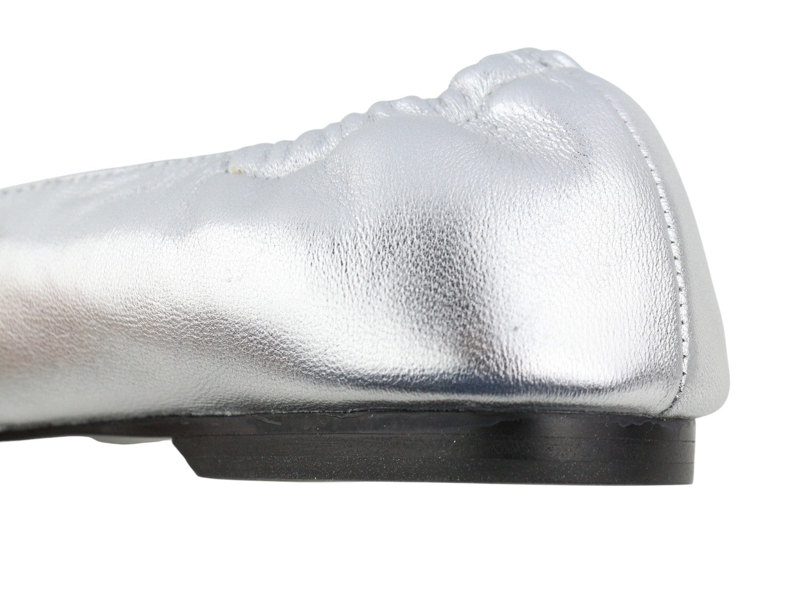 BIBI LOU Bochum Women Flats EU36 Silver Shiny Leather Pointed Ballerina RRP179