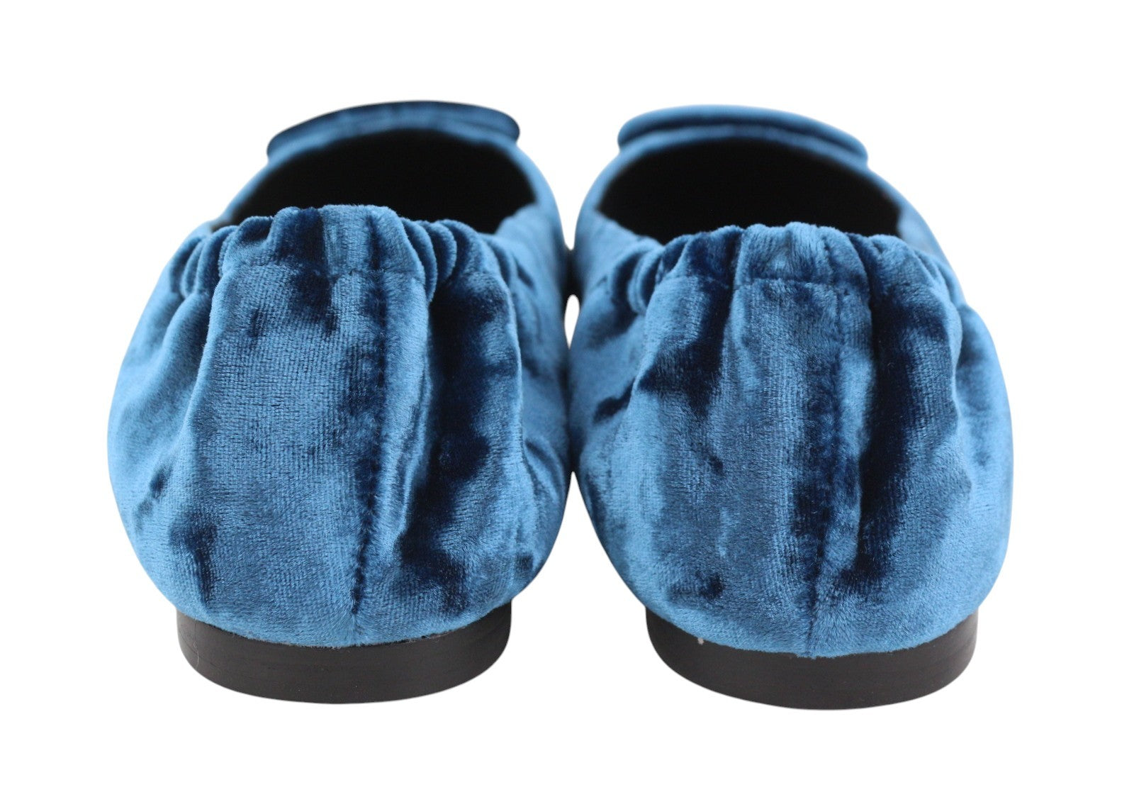 BIBI LOU Bochum Women Flats EU38 Blue Velvet Covered Pointed Ballerina RRP179