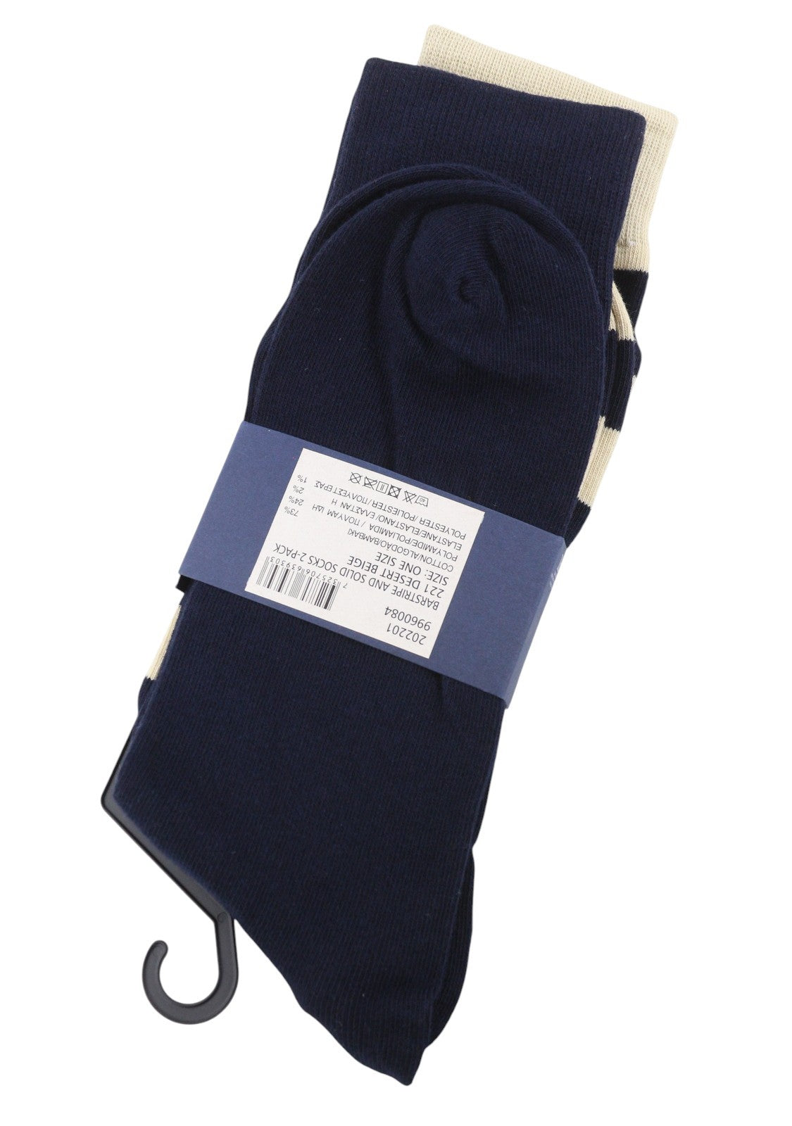 GANT Barstripe And Solid 2-Pack Men Socks OS Desert Beige Cotton Blend Unisex