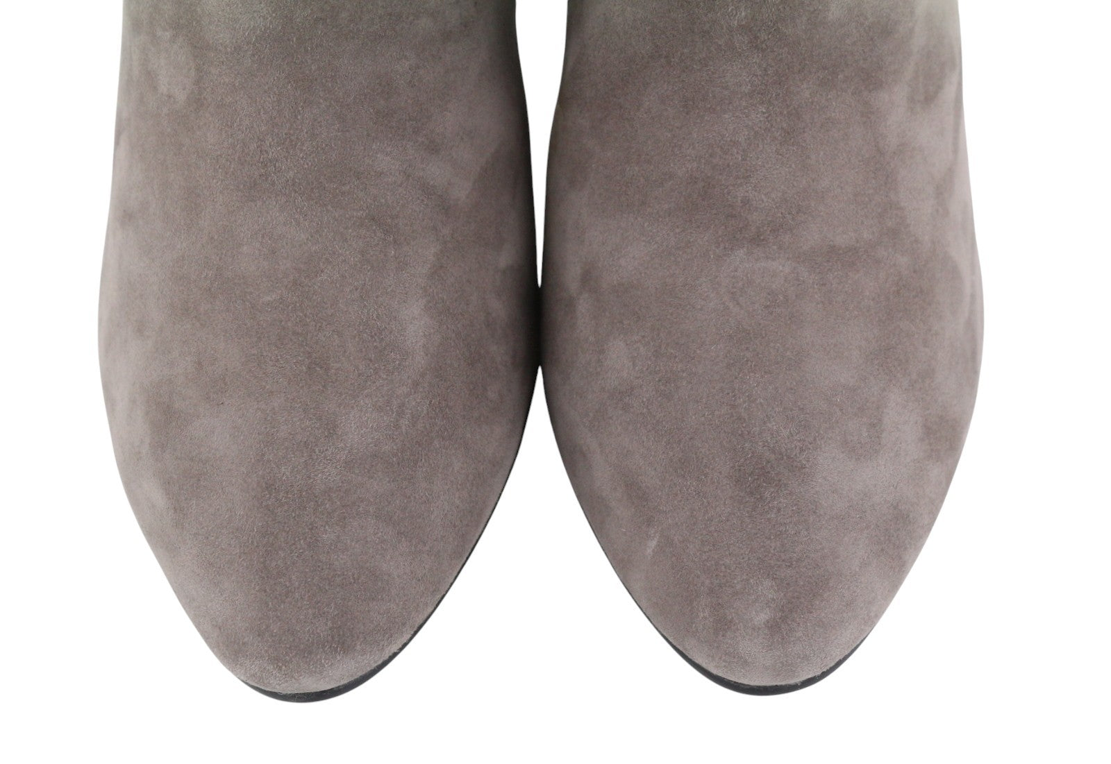 BIBI LOU Women Boots EU40 Grey Suede Leather Crinkled Effect Almond Toe Heels