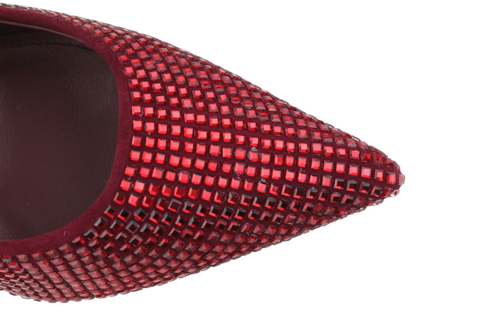 LOLA CRUZ Nowa Women Heels EU36 Red Leather Cristal Shiny Pointed Toe RRP235