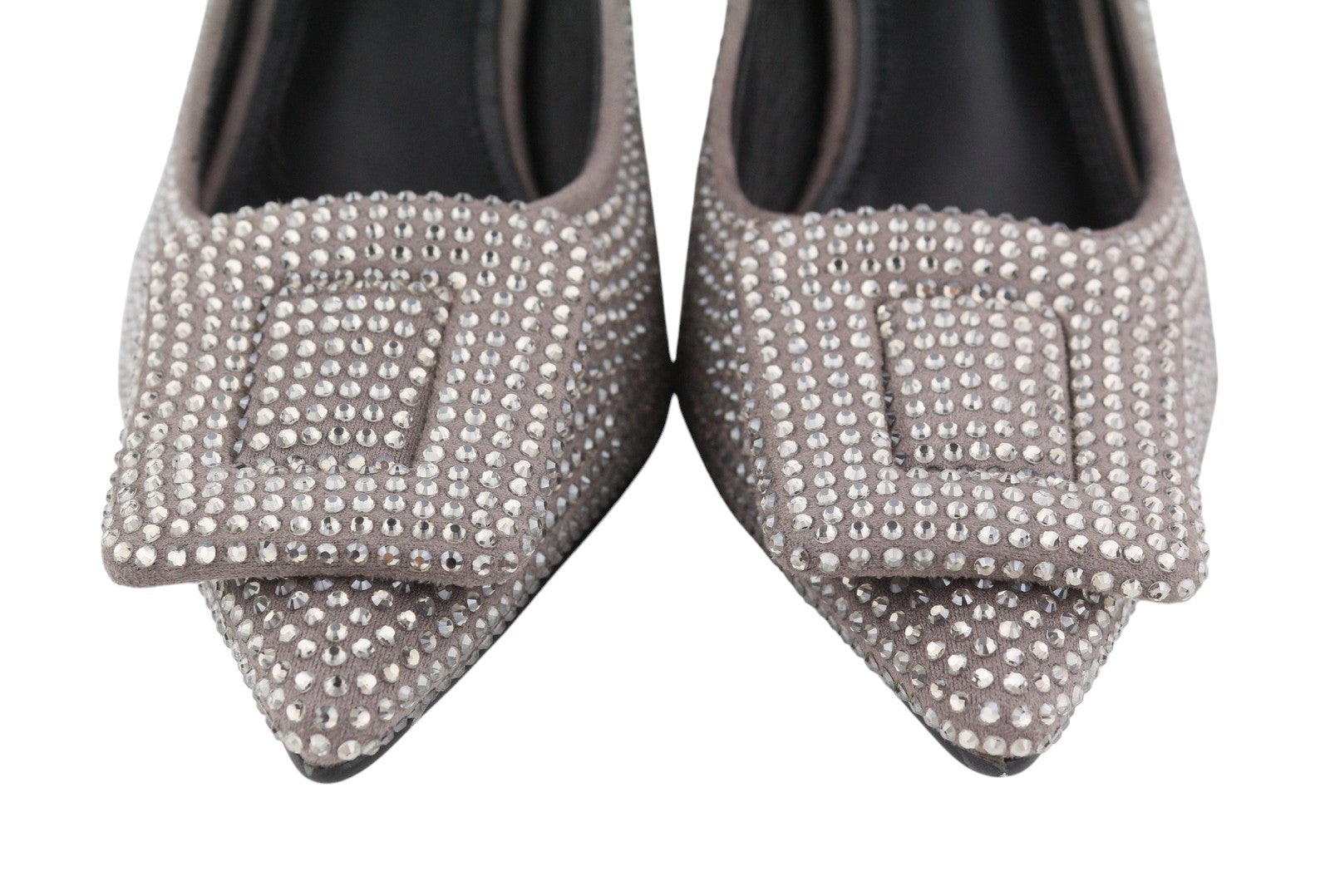 BIBI LOU Opole Women Heels EU38 Grey Shiny Glitter Rhinestones Pointed RRP149