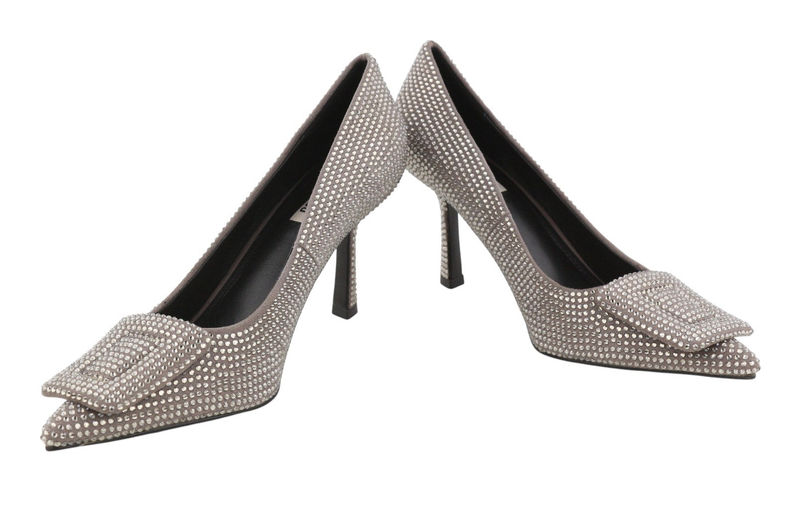 BIBI LOU Opole Women Heels EU38 Grey Shiny Glitter Rhinestones Pointed RRP149