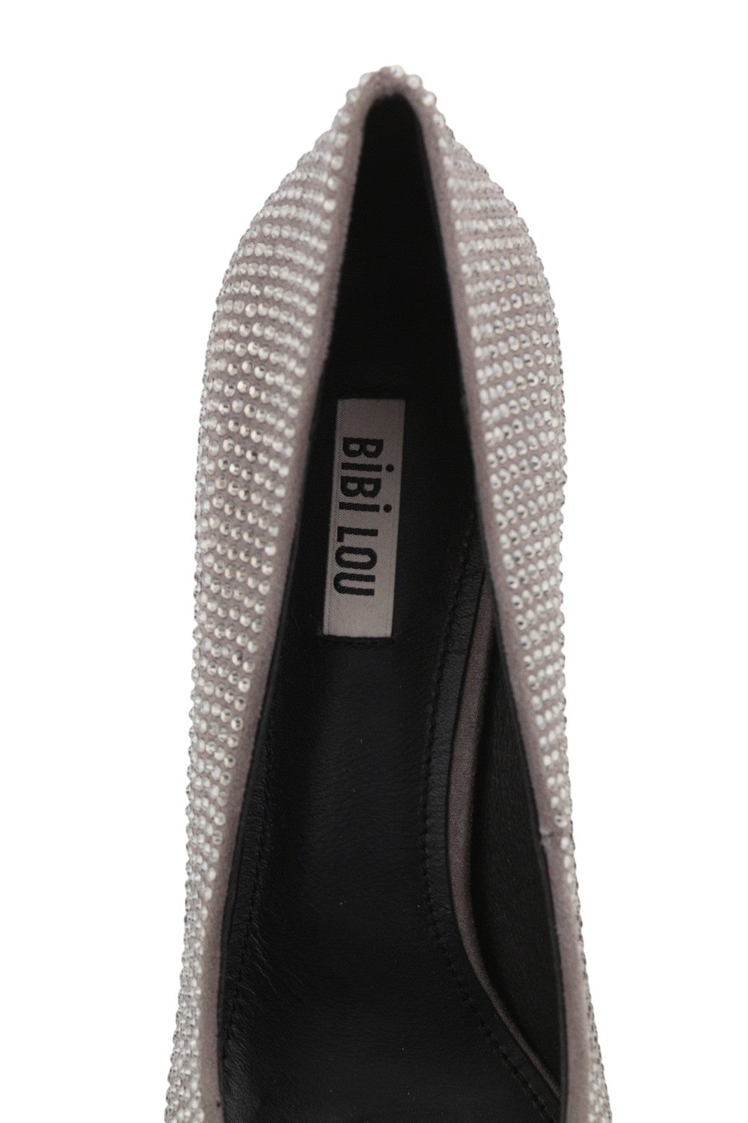 BIBI LOU Opole Women Heels EU38 Grey Shiny Glitter Rhinestones Pointed RRP149