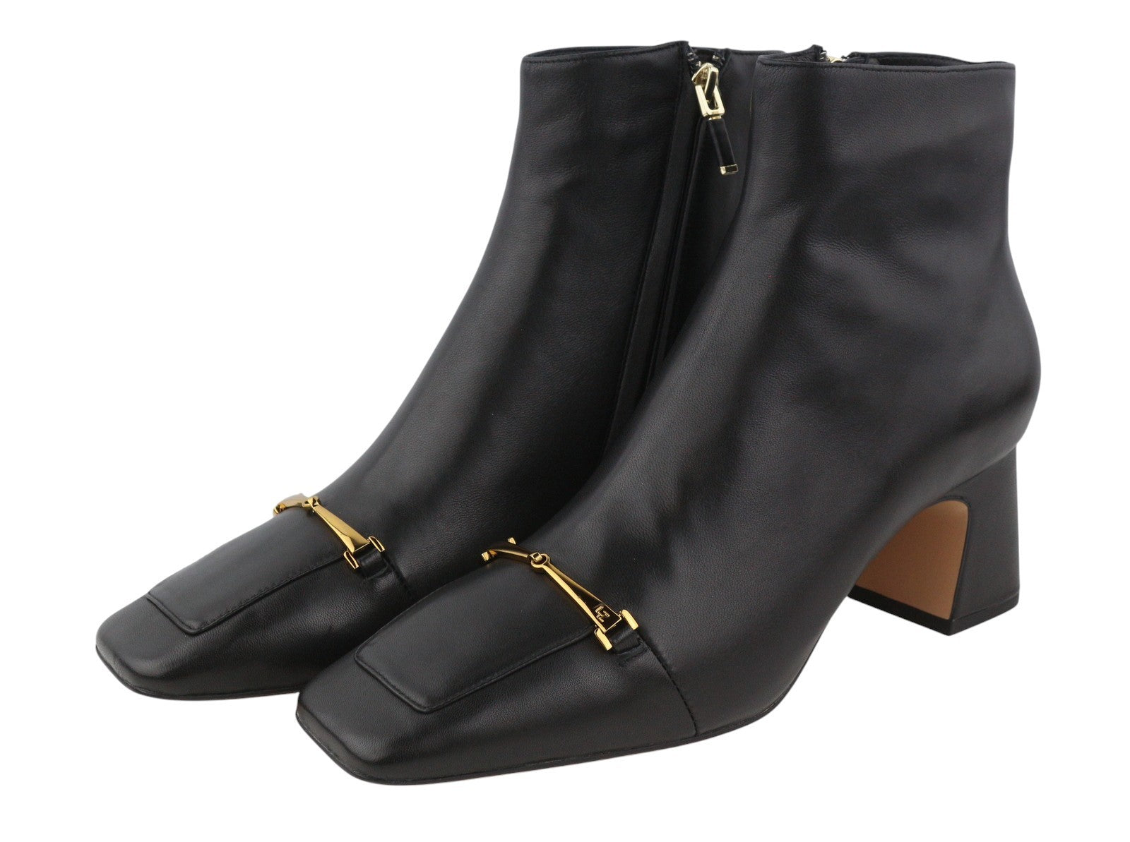 LOLA CRUZ Lorey Women Boots EU41 Black Leather Square Toe Ankle Heels Zipper