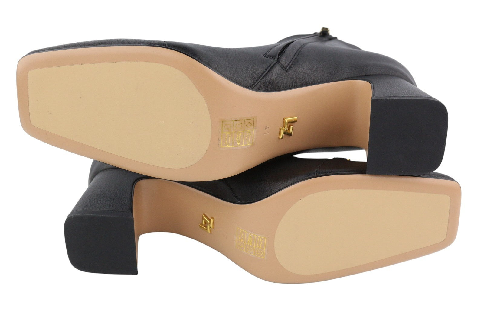 LOLA CRUZ Lorey Women Boots EU41 Black Leather Square Toe Ankle Heels Zipper