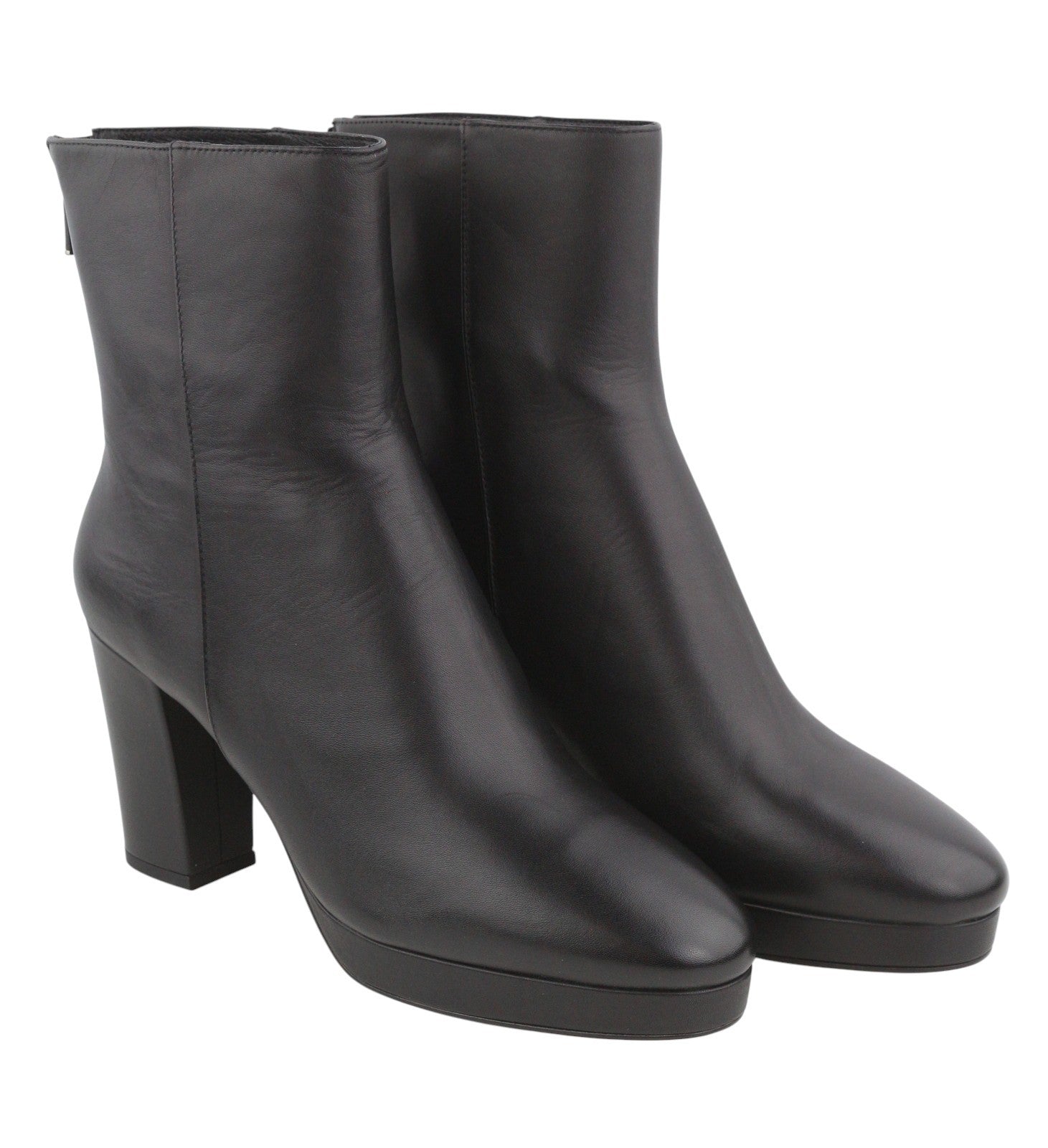 LOLA CRUZ Kaus Women Boots EU41 Black Leather Heeled Almond Toe Zipper