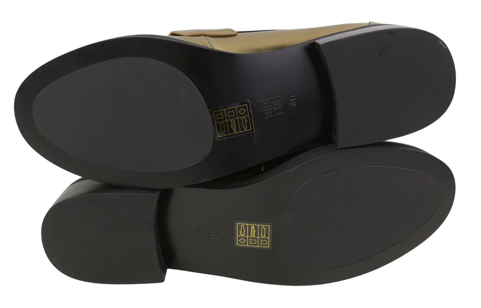 BIBI LOU Jaya Women Flats EU40 Shiny Gold Leather Chunky Slip On RRP199