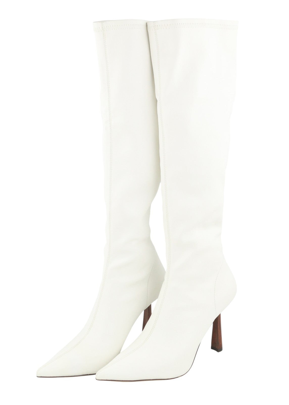 LOLA CRUZ Naf Women Boots EU38 White Eco Leather Pointed Toe High Heel RRP285
