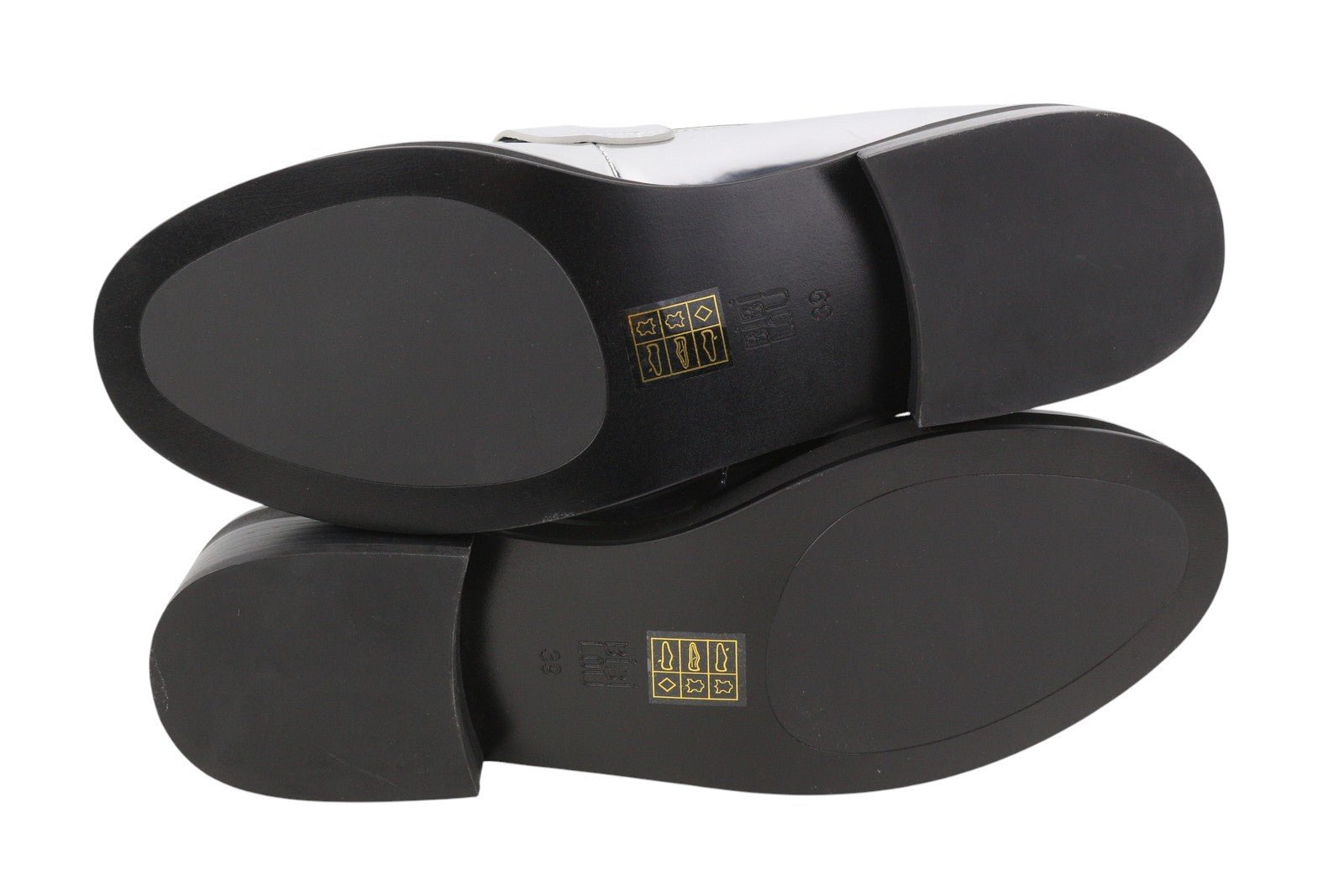 BIBI LOU Jaya Women Flats EU39 Shiny Silver Leather Chunky Slip On RRP199