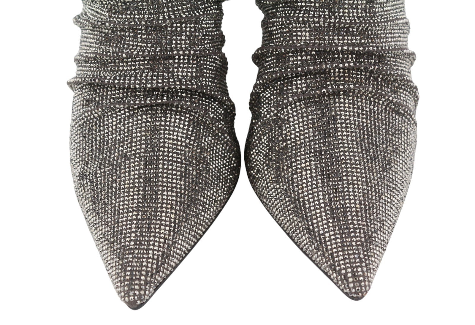 LOLA CRUZ Lievin Women Heels EU40 Grey Leather Glitter Shiny Crinkled RRP425