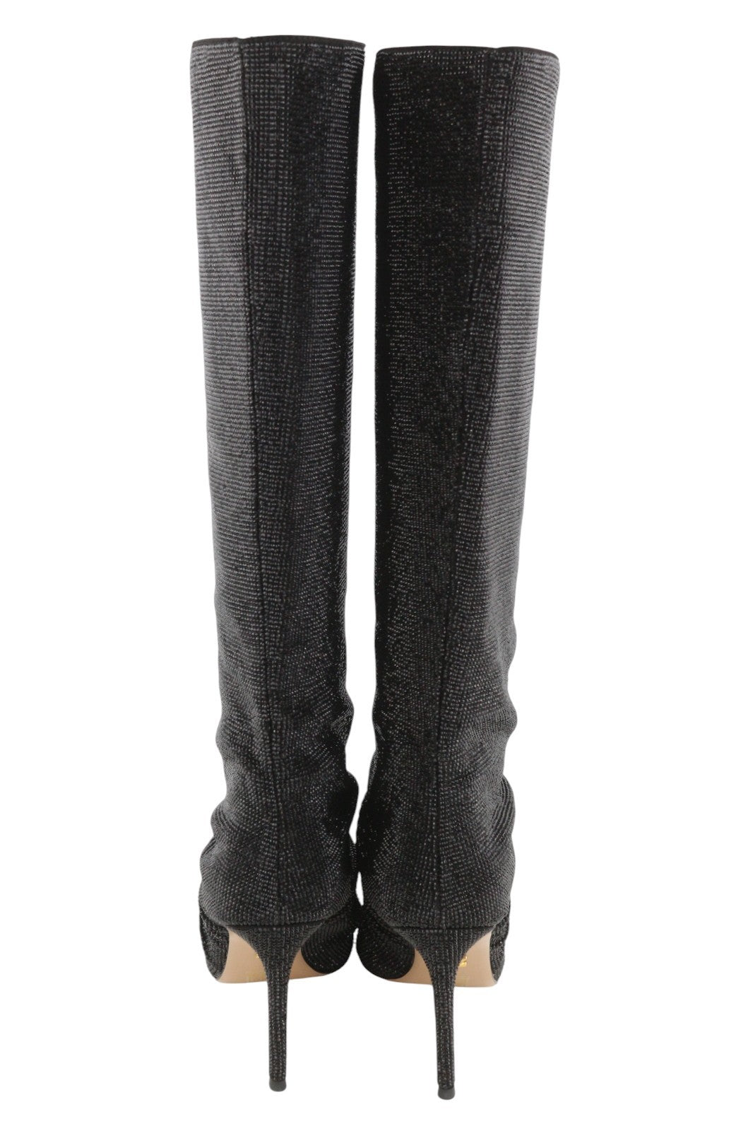 LOLA CRUZ Lievin Women Heels EU37 Black Leather Glitter Shiny Crinkled RRP425