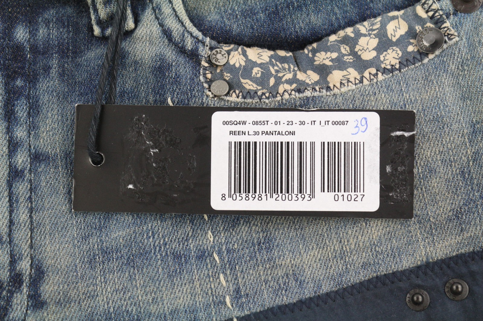 DIESEL Reen 0855T Women's Jeans W23/L30 Straight Fit Patches Limited Edition