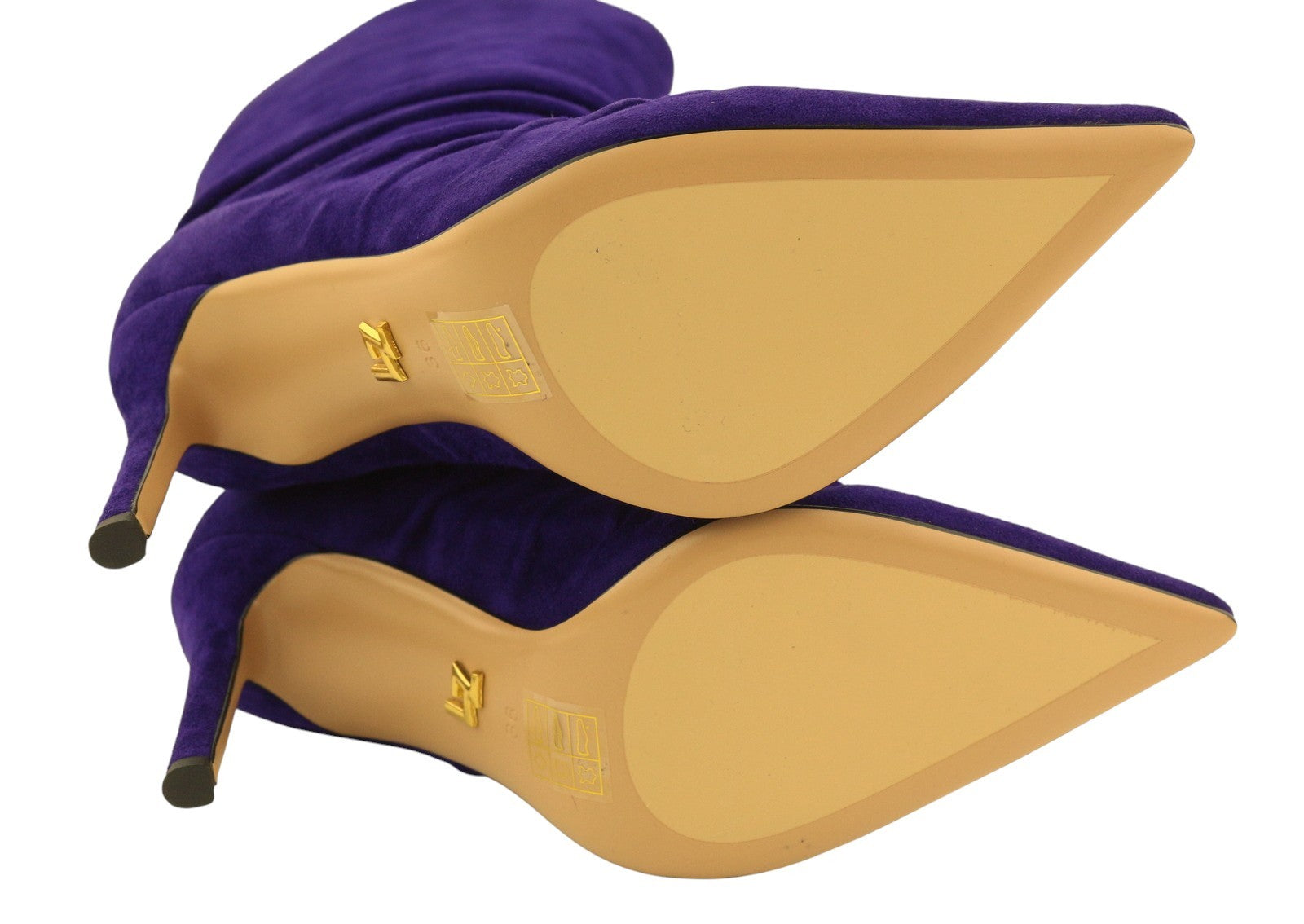 LOLA CRUZ Fayet Women Heels EU36 Blue Suede Leather Crinkled Effect RRP377