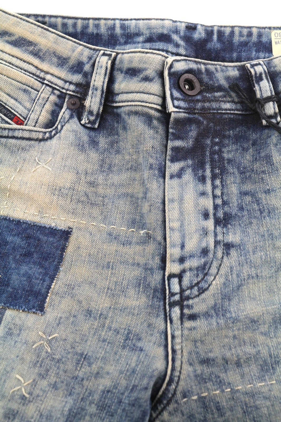 DIESEL Reen 0855T Women's Jeans W26/L30 Straight Cut Patches Limited Edition