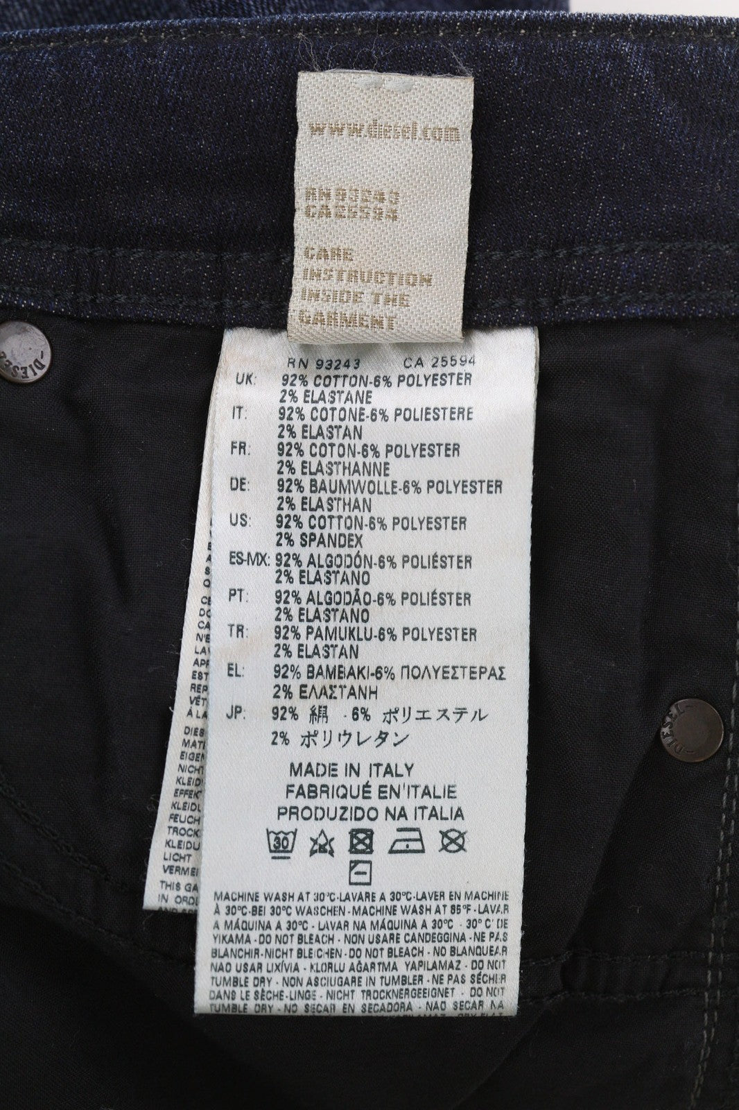 DIESEL D.N.A. Reen 0844T Women's Jeans W23/L32 Straight Regular Blue RRP200