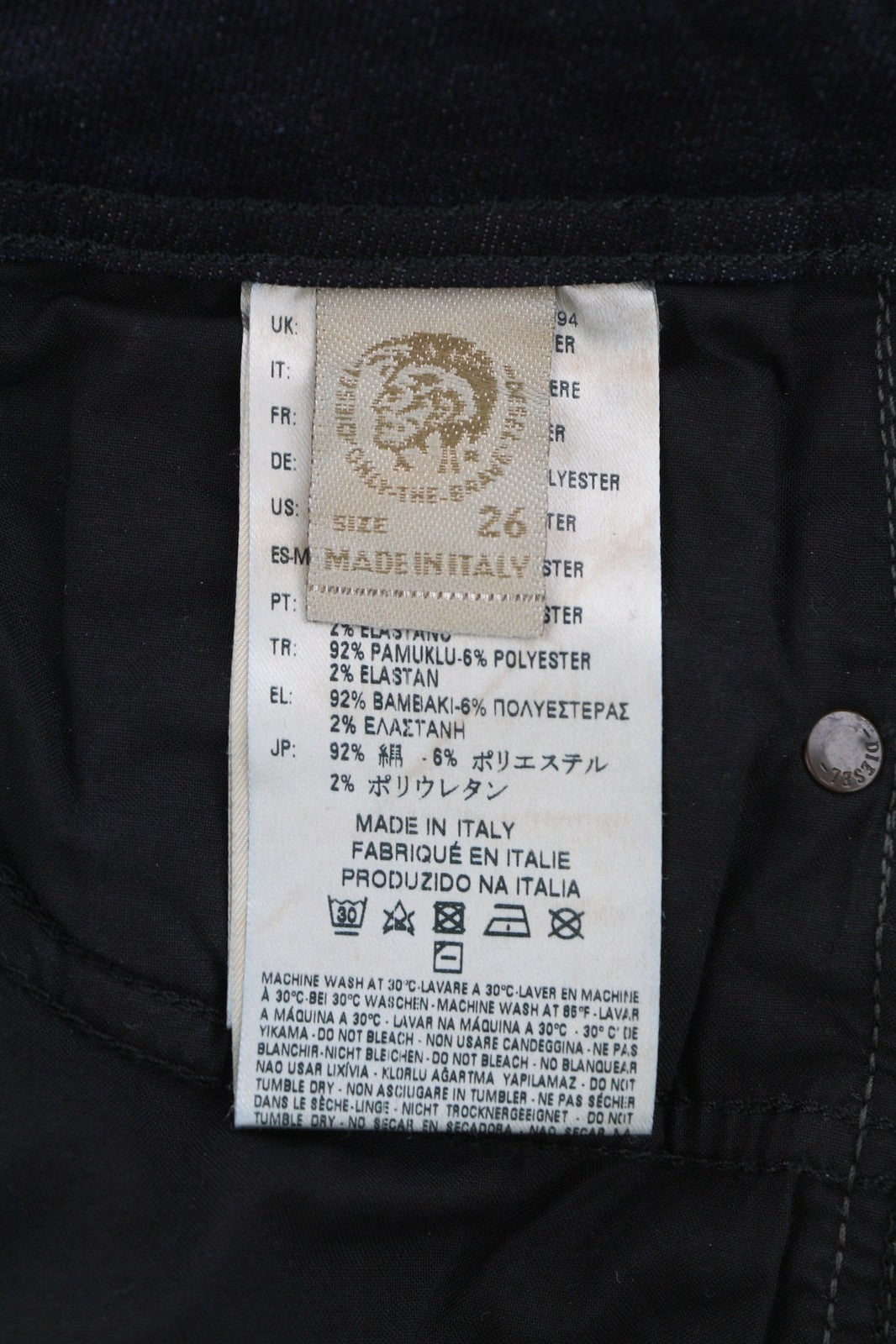 DIESEL D.N.A. Reen 0844T Women's Jeans W26/L32 Straight Regular Waist RRP200