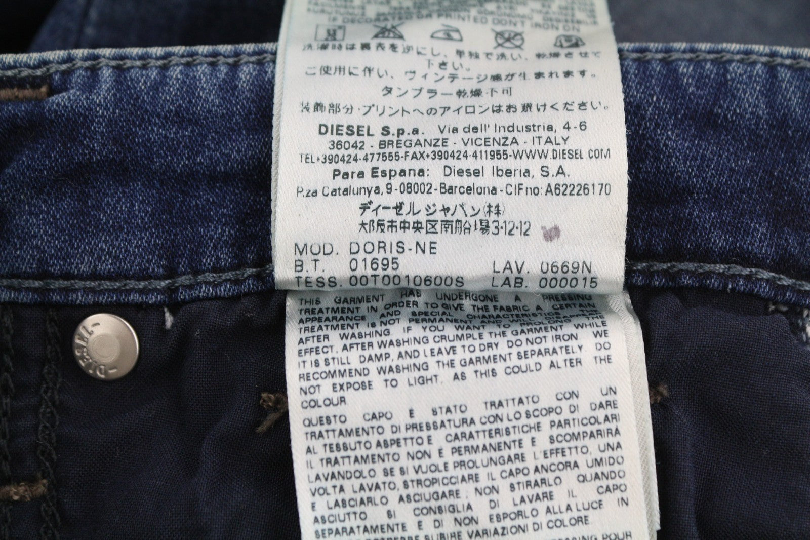 DIESEL Doris-Ne 0669N Women's Jeans W24 Jogg Sweat Skinny Stretch RRP179