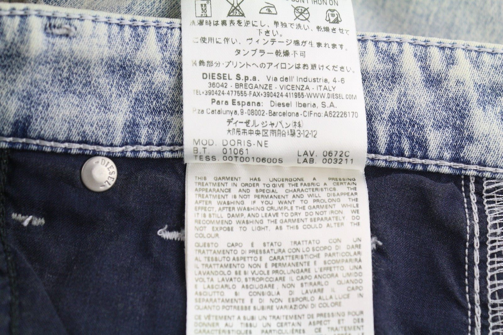 DIESEL Doris-Ne 0672C Women's Jeans W27 Jogg Sweat Denim Skinny Blue RRP210