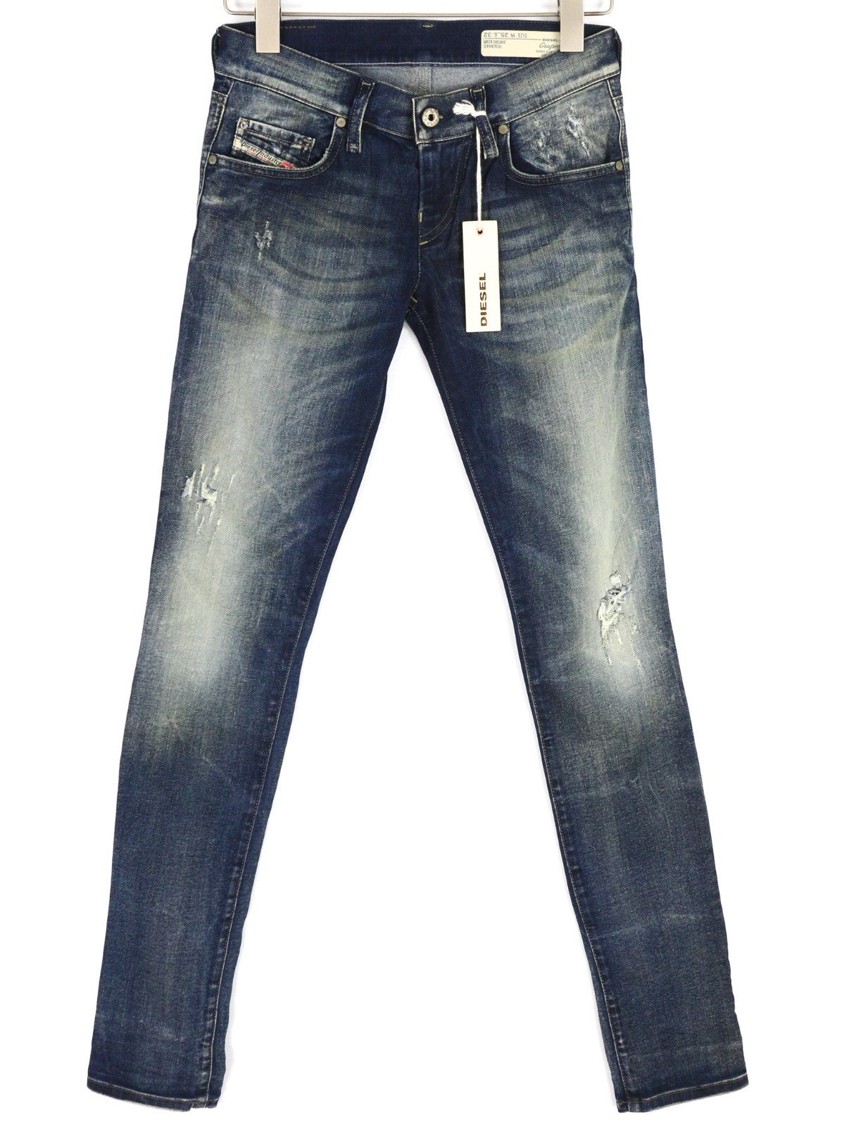 DIESEL Grupee 0838T Women's Jeans W25/L32 Super Slim Skinny Low Waist Stretch