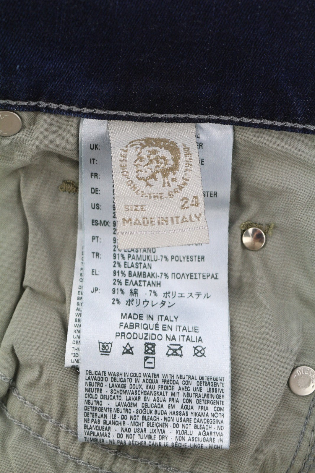 DIESEL Grupee 0838T Women's Jeans W24/L32 Super Slim Skinny Stretch Low Waist