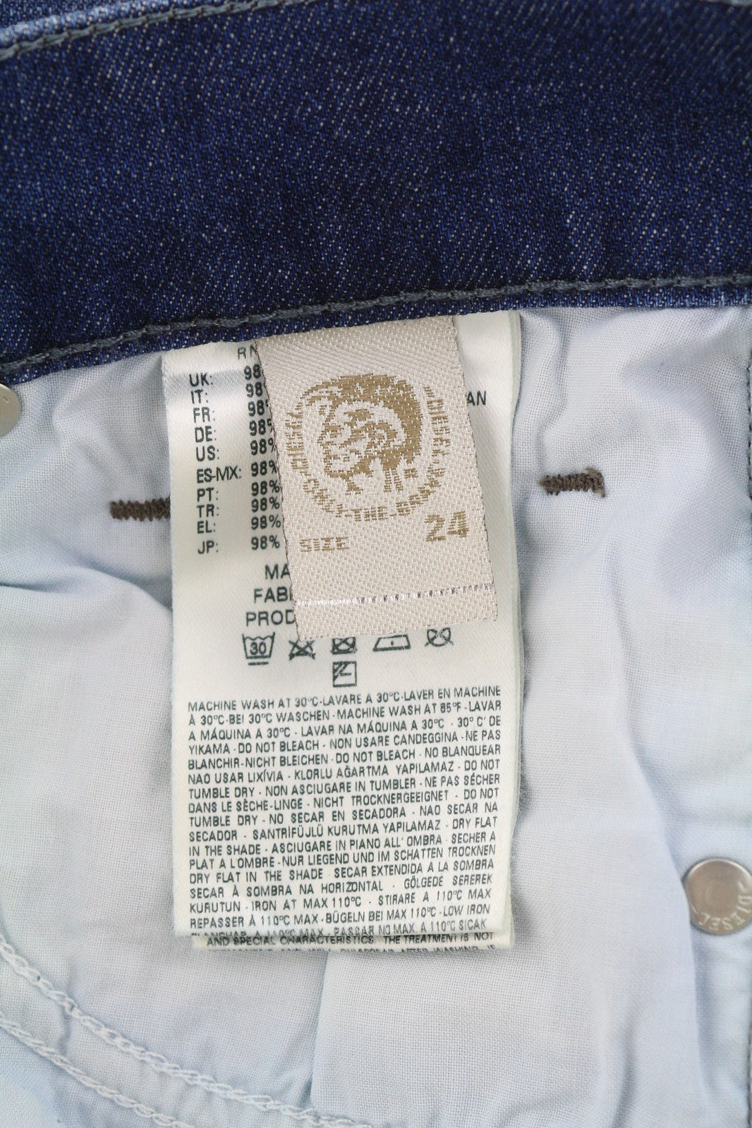 DIESEL Grupee 0836X Women's Jeans W24/L32 Super Slim Skinny Low Waist Stretch