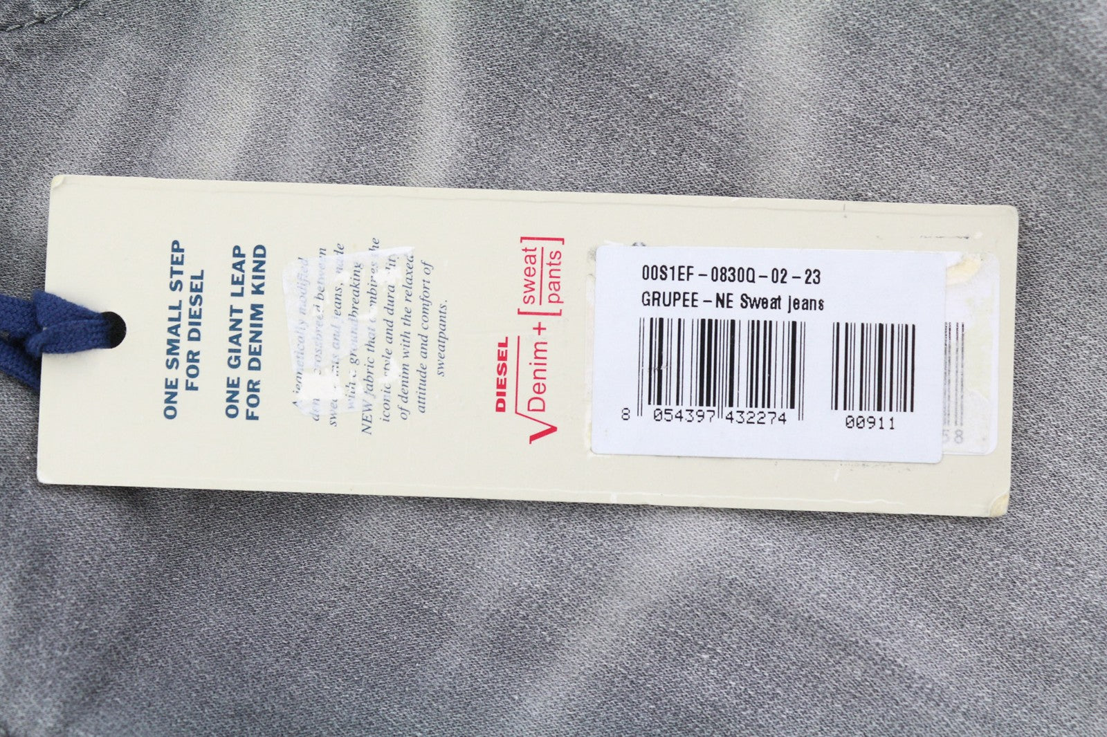 DIESEL Grupee-Ne 0830Q Women's Jeans W23 Jogg Sweat Skinny Washed Grey Fit