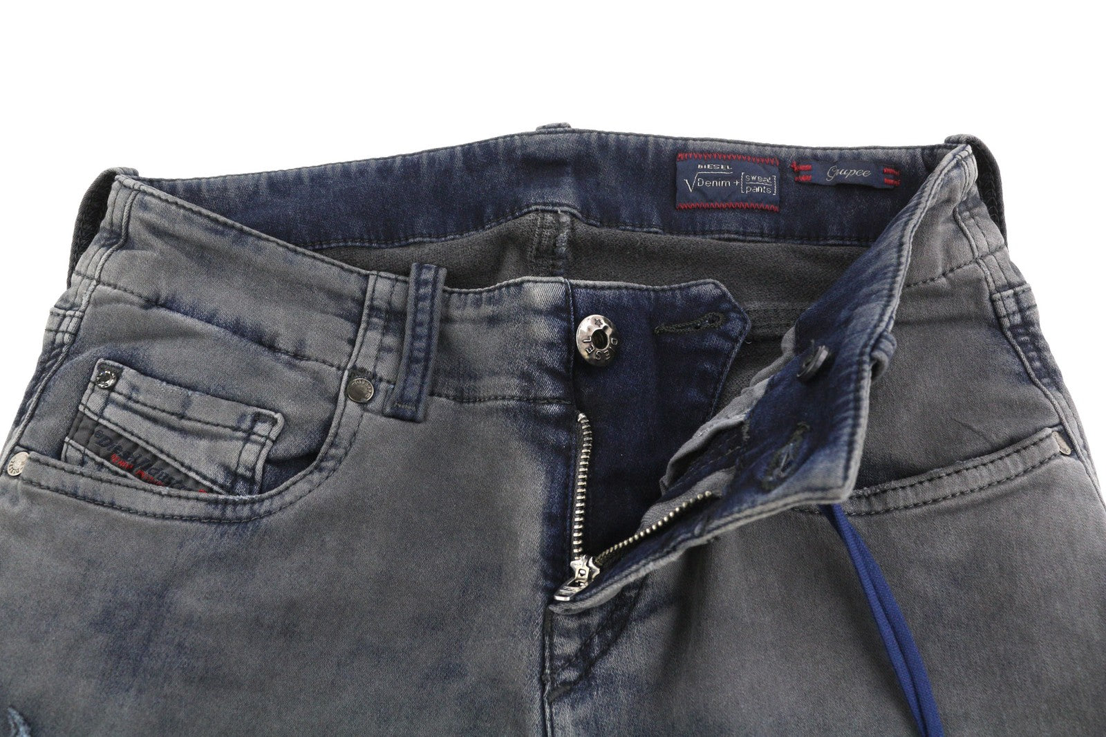 DIESEL Grupee-Ne 0666U Women's Jeans W23 Jogg Sweat Skinny Washed Dark Fit