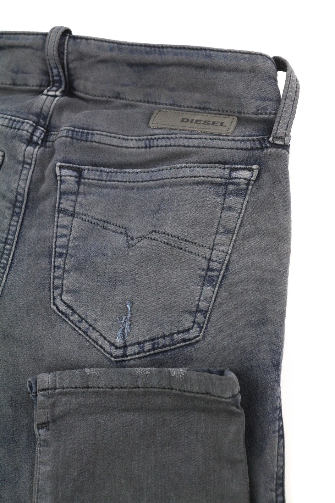 DIESEL Grupee-Ne 0666U Women's Jeans W23 Jogg Sweat Skinny Washed Dark Fit