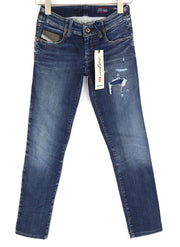 DIESEL Grupee-Ne 0604Z Women's Jeans W23 Jogg Sweat Skinny Washed Blue RRP250