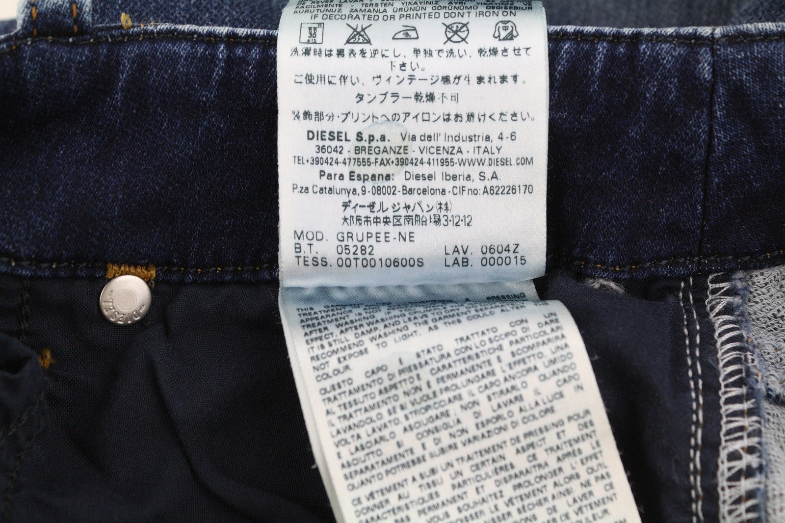 DIESEL Grupee-Ne 0604Z Women's Jeans W23 Jogg Sweat Skinny Washed Blue RRP250