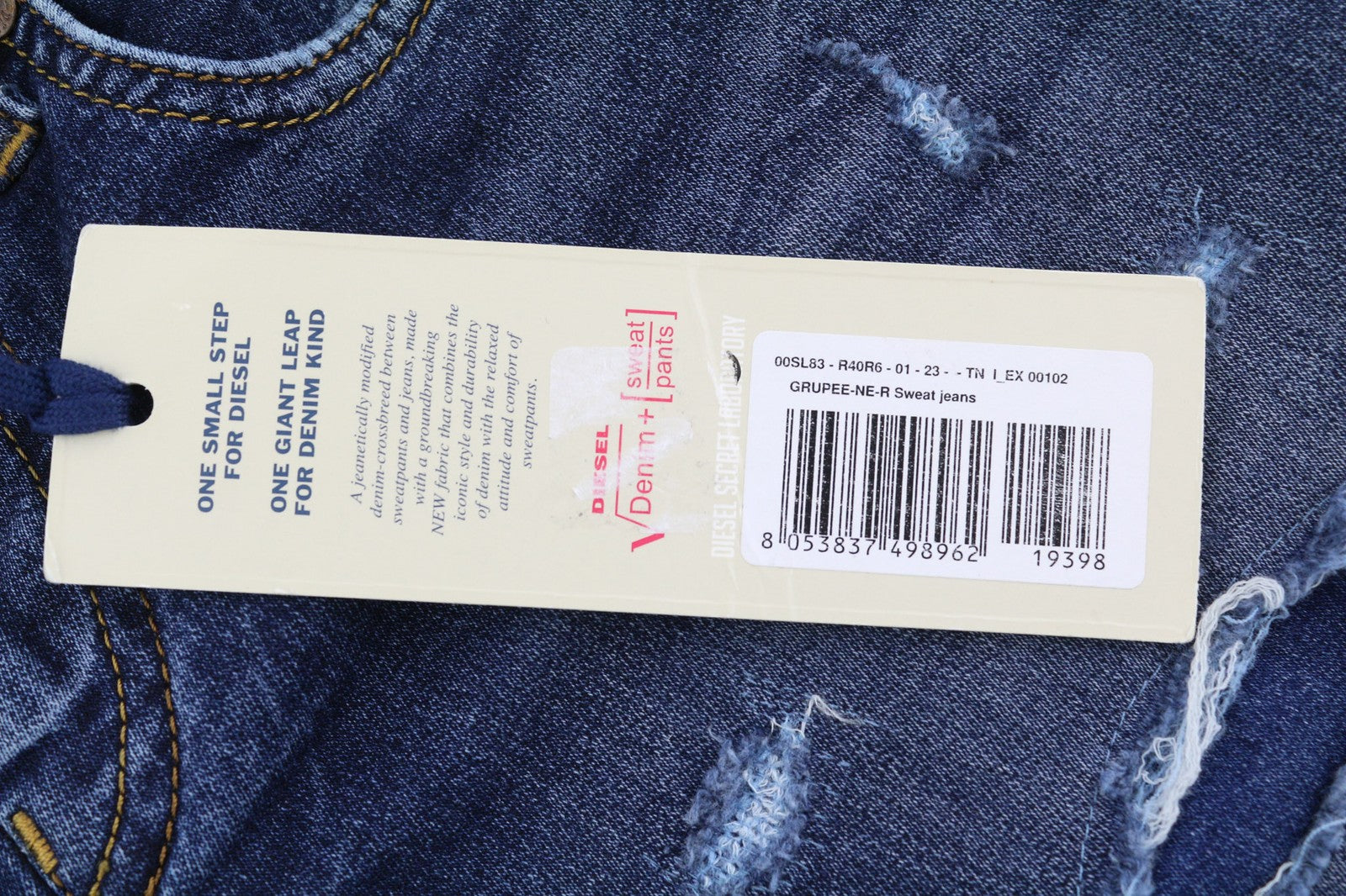 DIESEL Grupee-Ne 0604Z Women's Jeans W23 Jogg Sweat Skinny Washed Blue RRP250