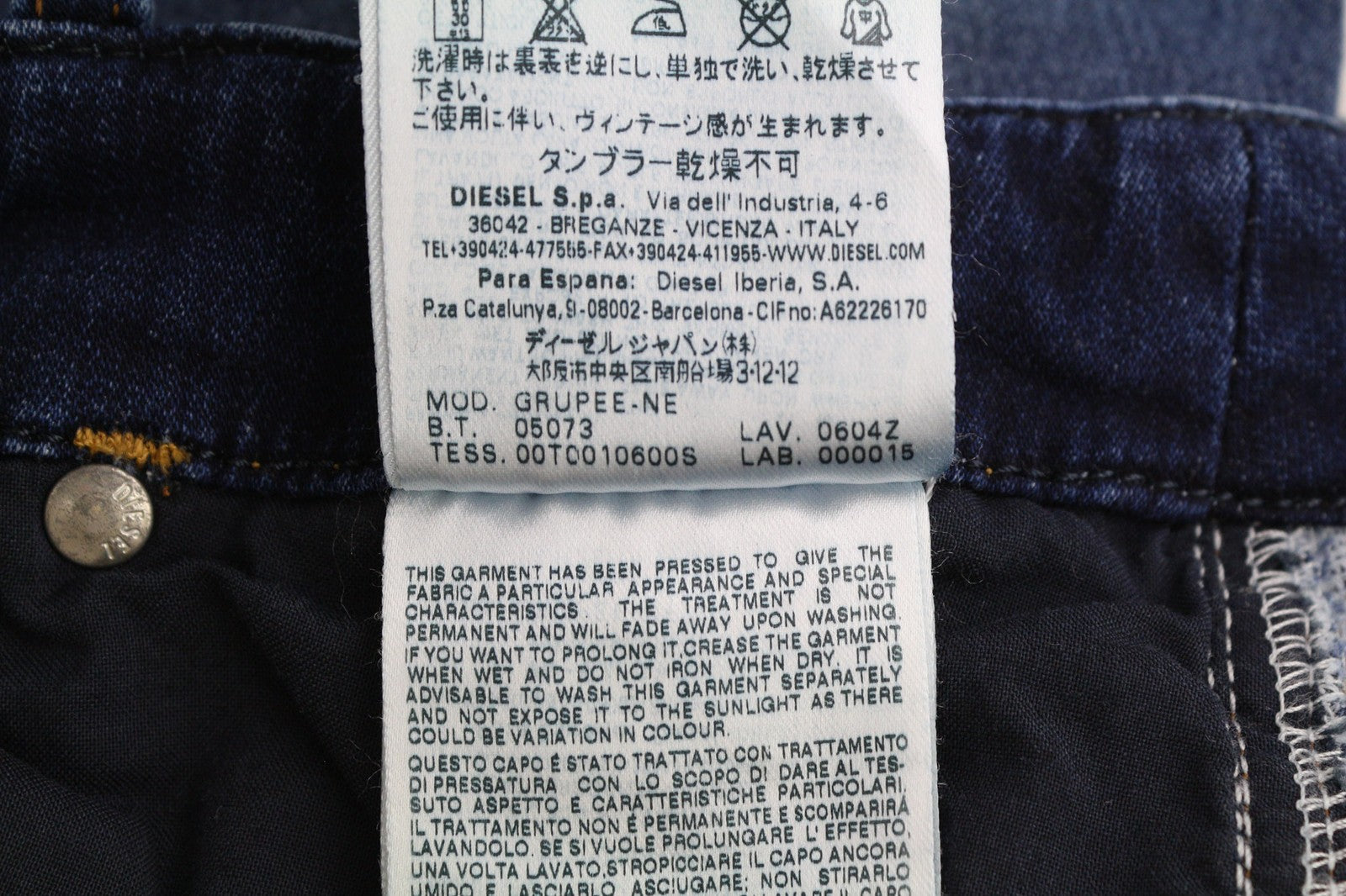 DIESEL Grupee-Ne 0604Z Women's Jeans W23 Jogg Sweat Skinny Washed Logo RRP250