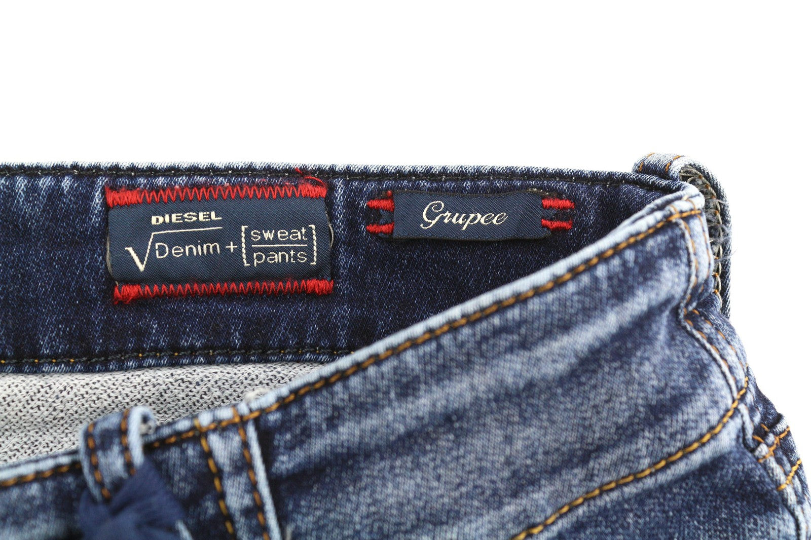 DIESEL Grupee-Ne 0604Z Women's Jeans W23 Jogg Sweat Skinny Washed Logo RRP250