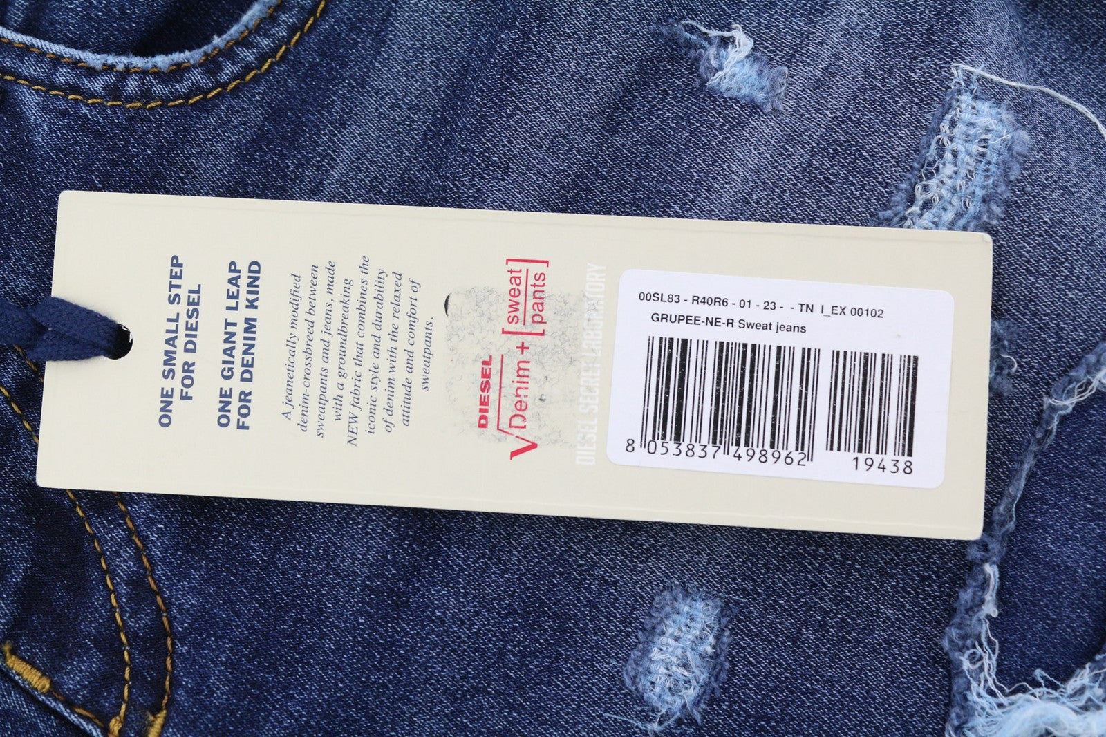 DIESEL Grupee-Ne 0604Z Women's Jeans W23 Jogg Sweat Skinny Washed Logo RRP250