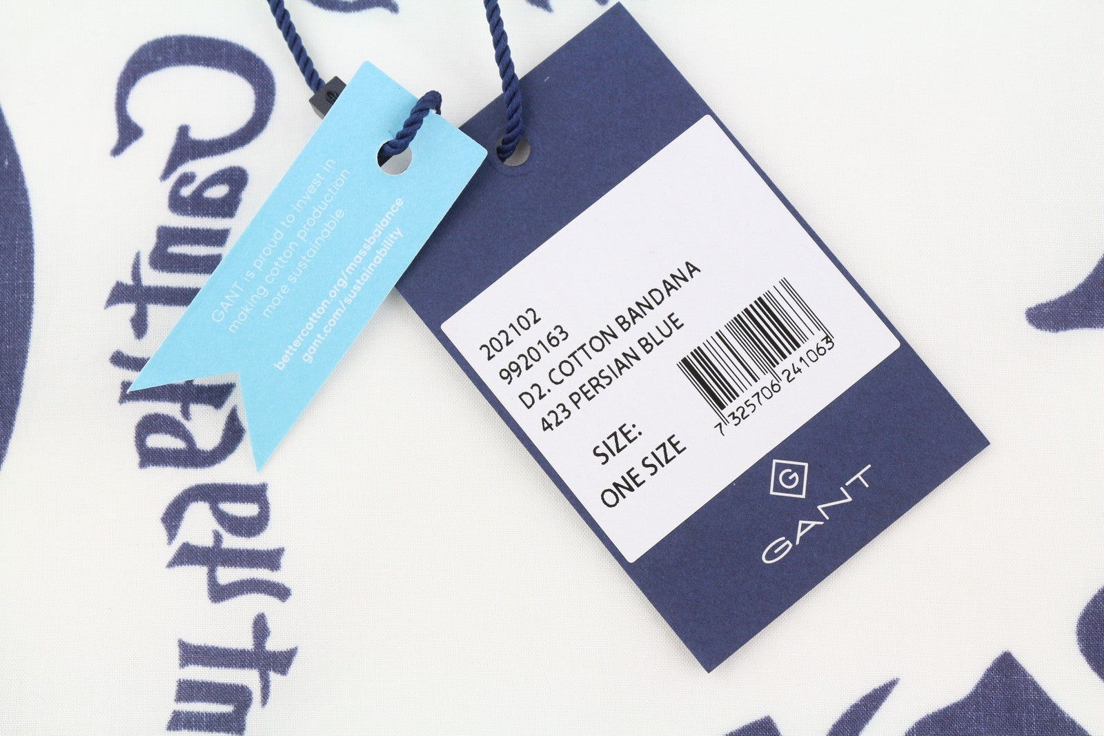 GANT Cotton Bandana Women Scarf OS Persian Blue All-Over Print Lightweight